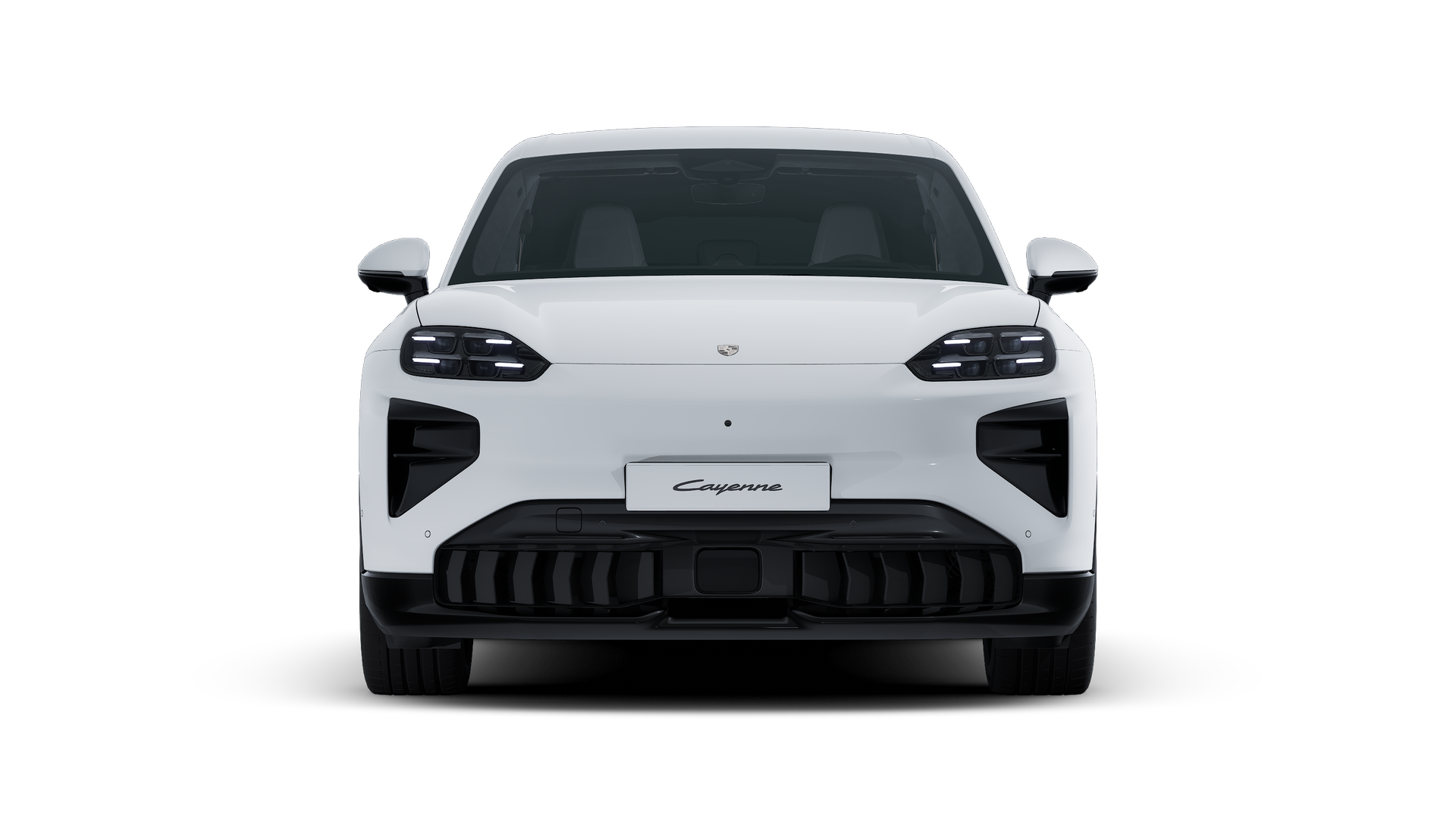 Außenansicht von Cayenne Turbo Electric mit Blick auf die Vorderseite des Fahrzeugs