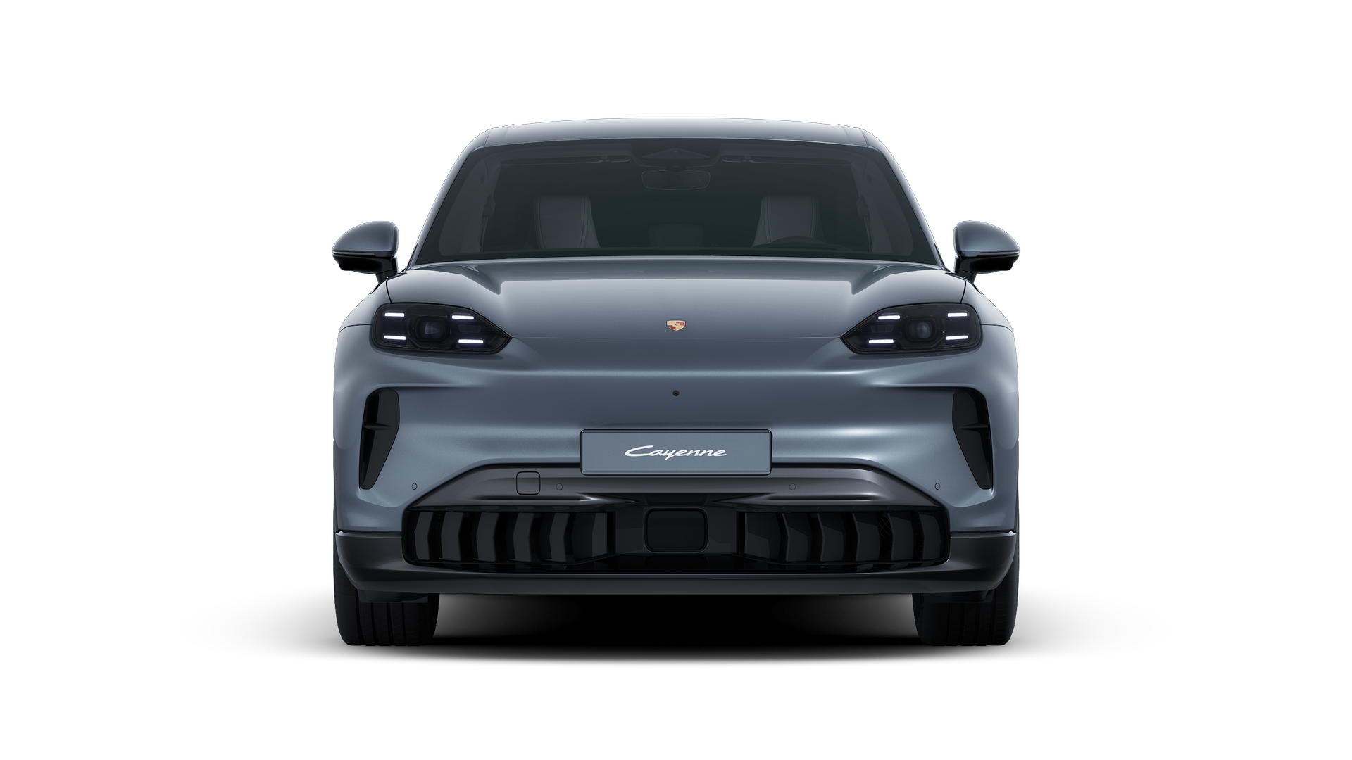 Exterior view of Cayenne Electric showing the front of the car