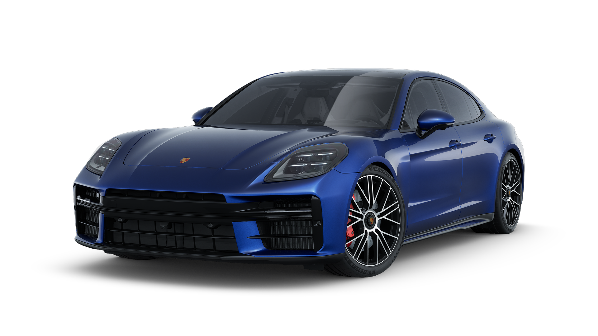 Avtomobilin ön və sol tərəflərini göstərən Panamera GTS modelinin xarici görünüşü