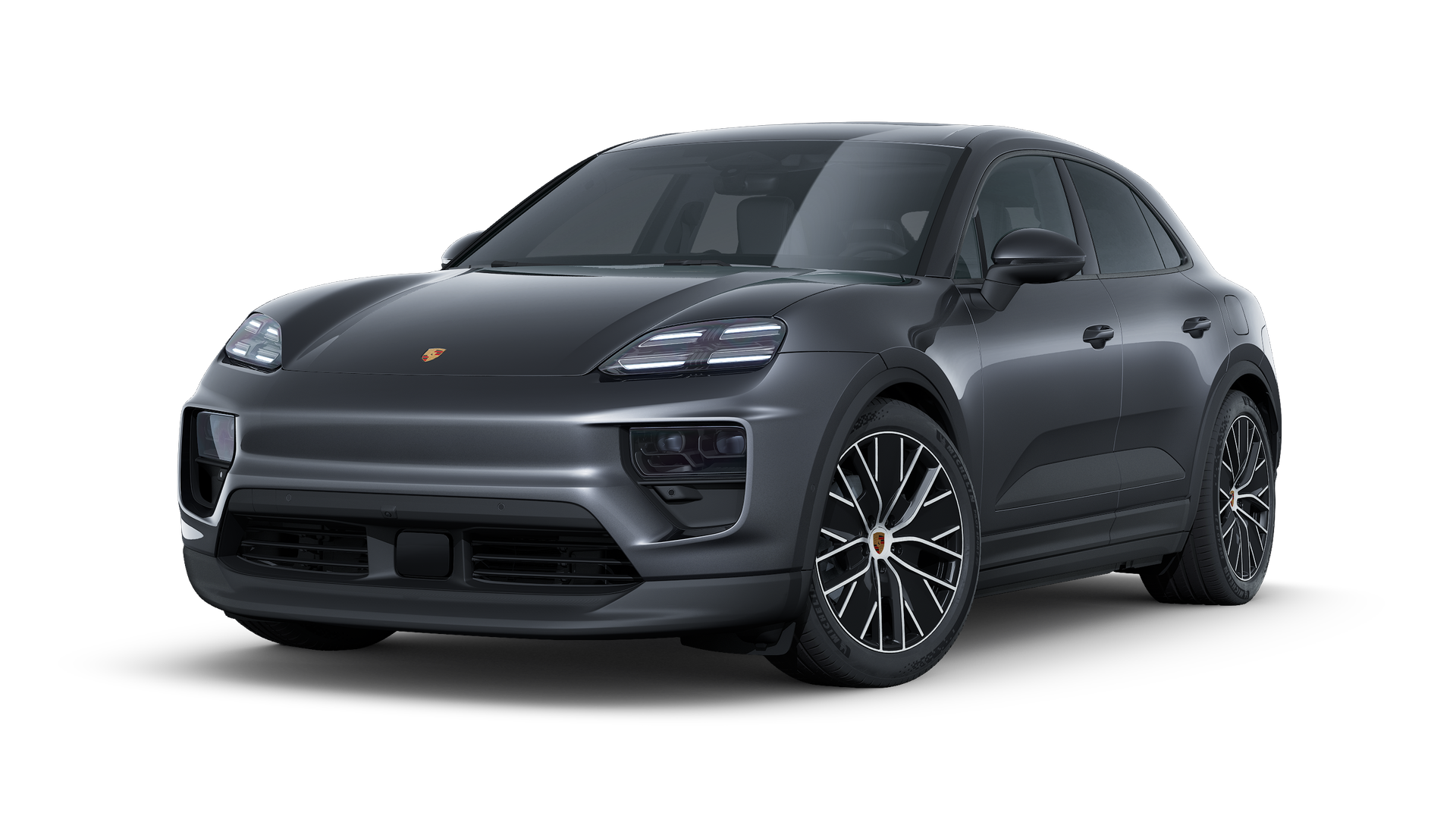 Spoljašnji pogled na Macan 4 koji prikazuje prednju i lijevu stranu automobila