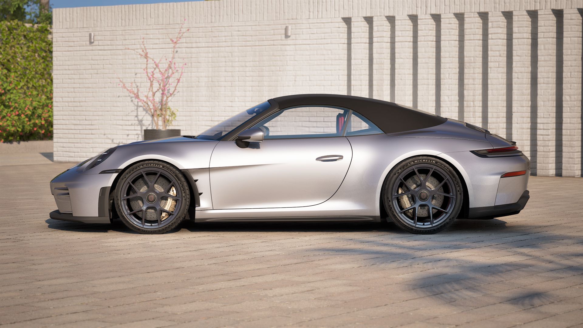 Buitenaanzicht van de 911 GT3 S/C aan de linkerkant van de auto