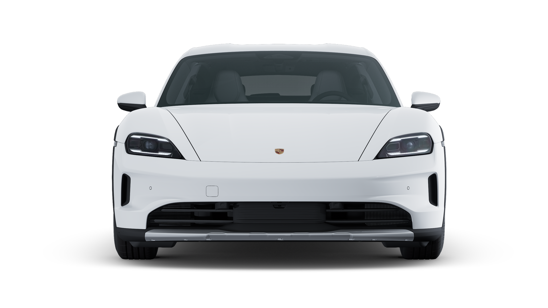 Външен изглед на Taycan 4 Cross Turismo , показващ предната част на автомобила