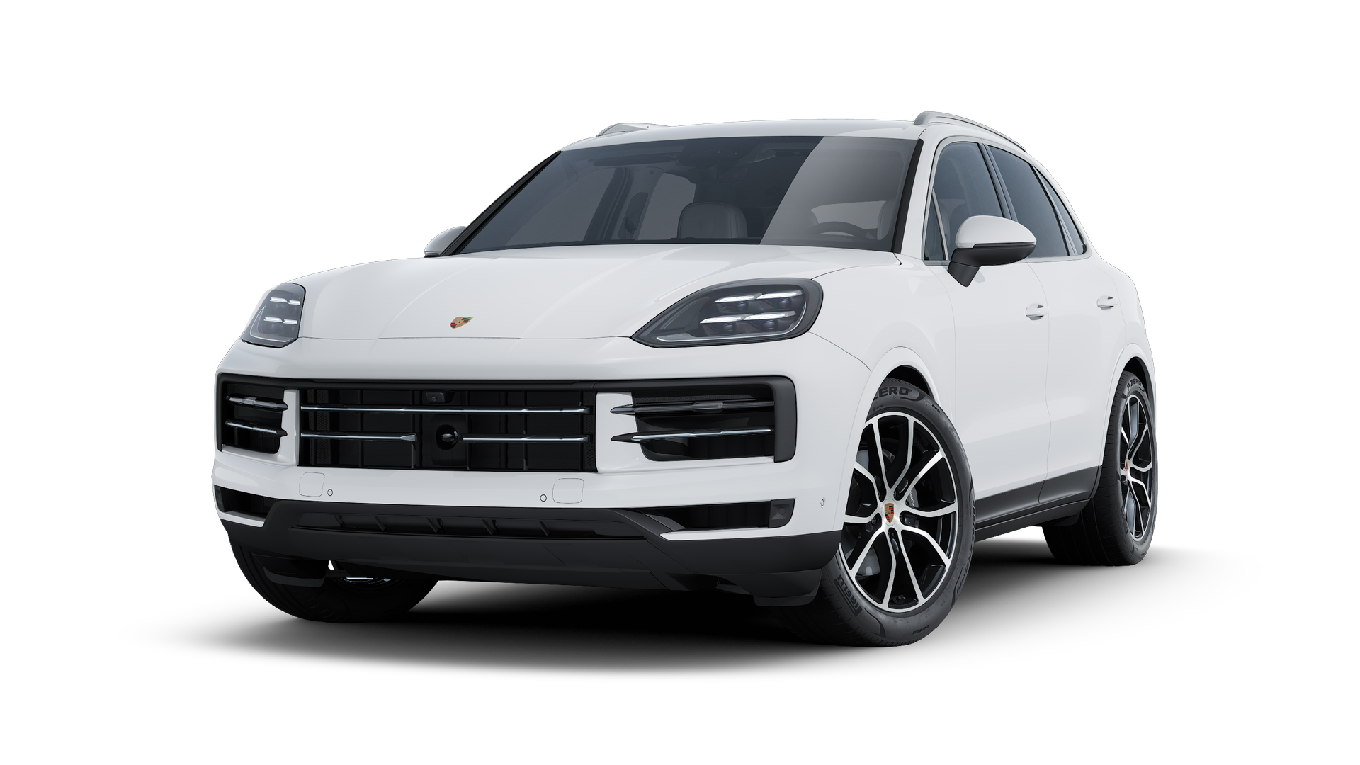 Exterior view of Cayenne showing the front and left side of the car