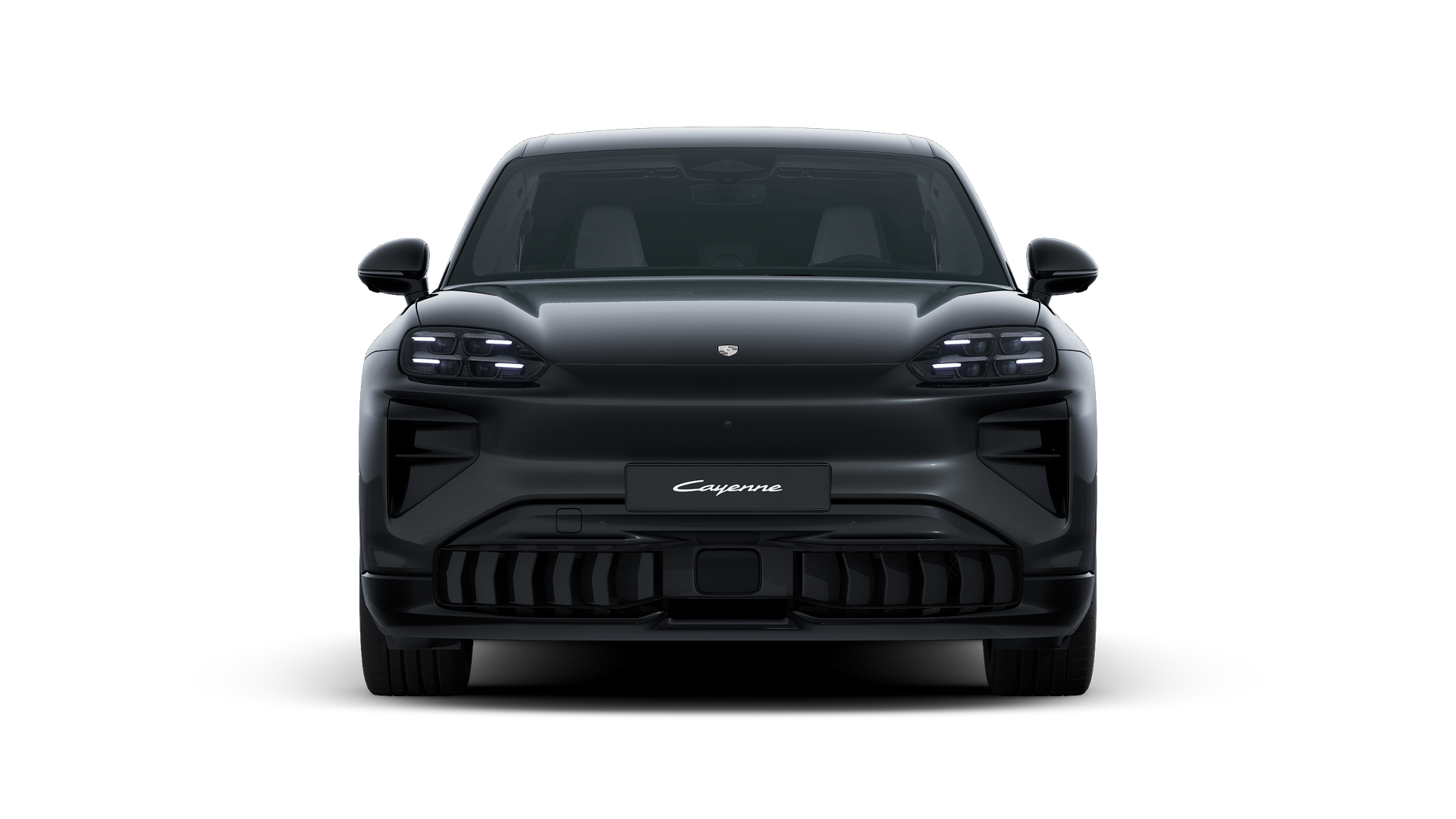 Exterior view of Cayenne Turbo Electric showing the front of the car