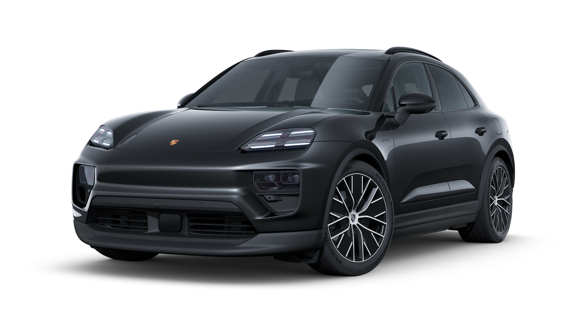 Vue extérieure de Macan 4 montrant l'avant et le côté gauche de la voiture