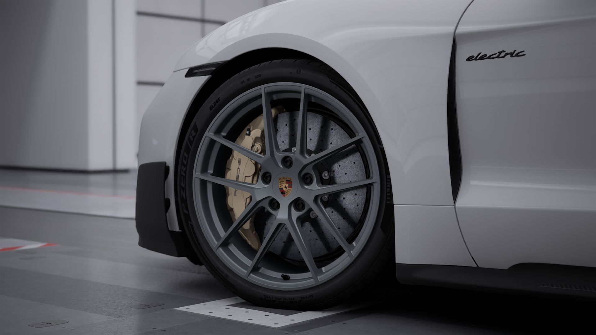 Exterior view of Taycan Turbo GT with Weissach Package