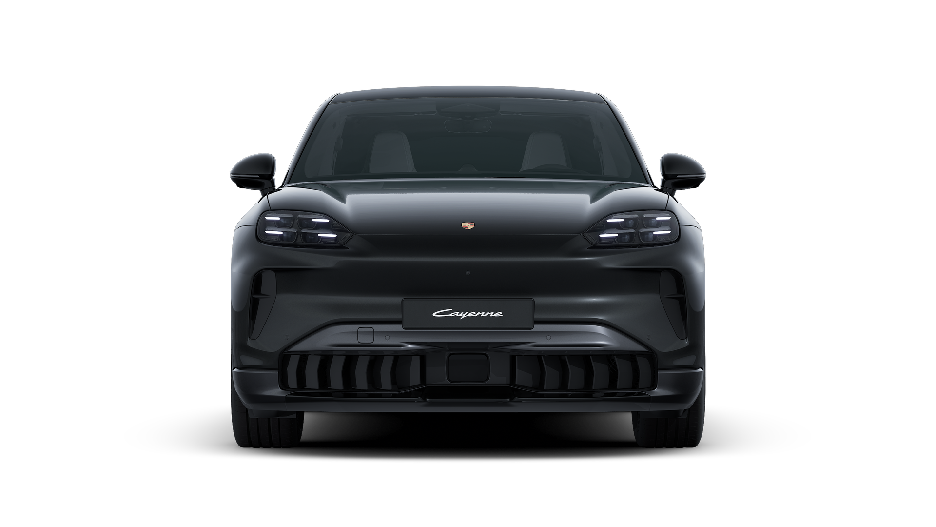 Vista esterna di Cayenne S Coupé Electric che mostra la parte anteriore della vettura