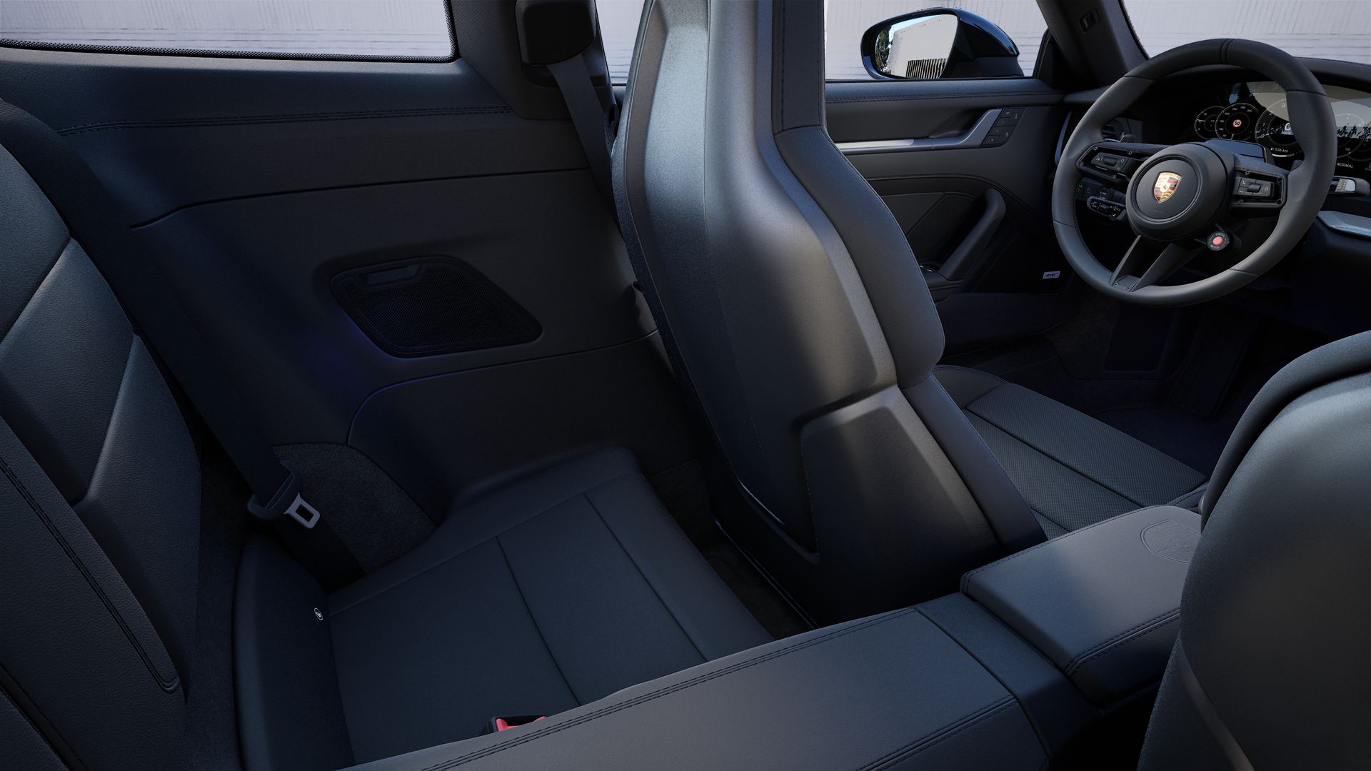 Vista interior de los asientos traseros del 911 Carrera S