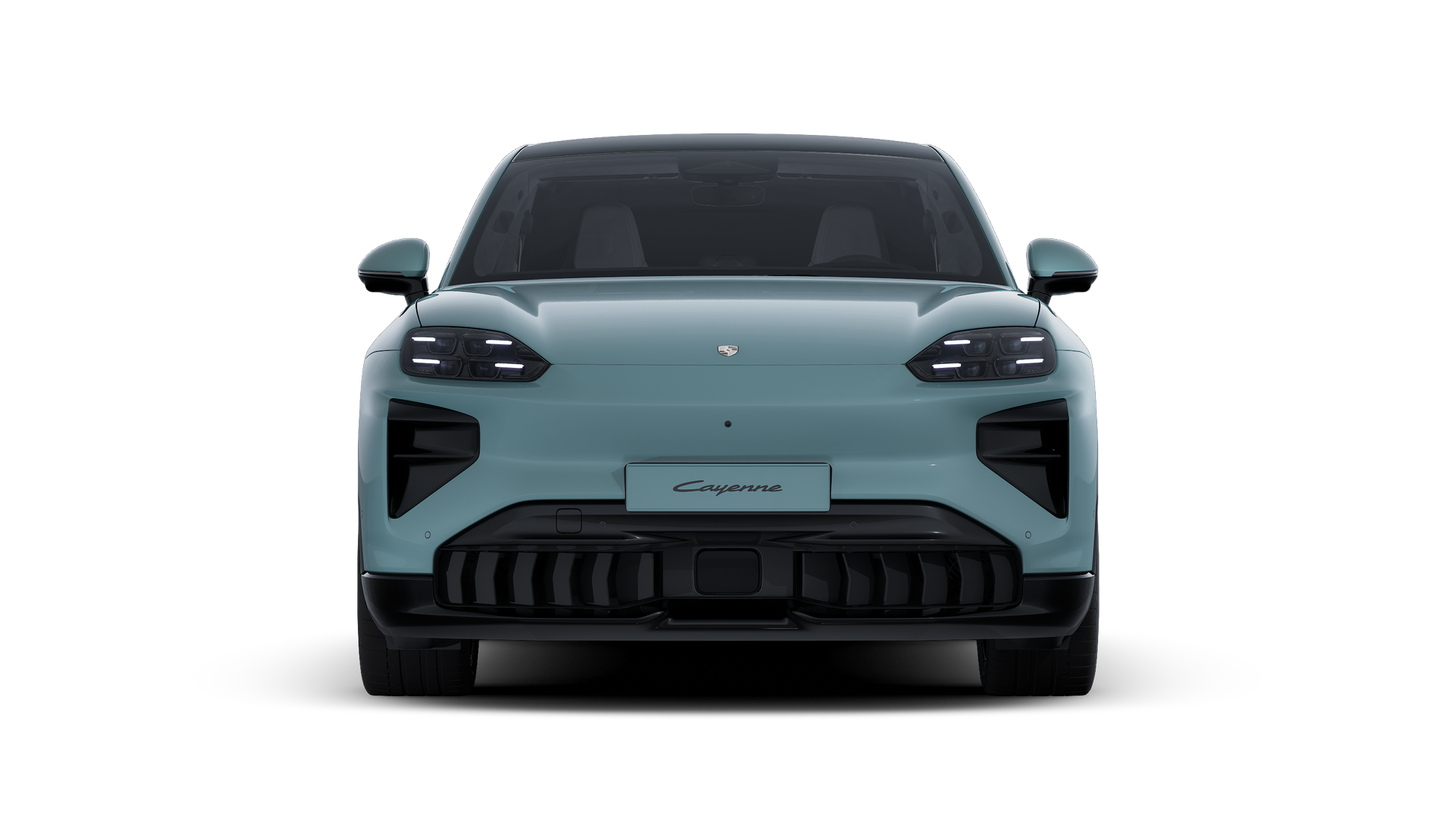 Vista exterior de Cayenne Turbo Coupé Electric mostrando la parte delantera del coche