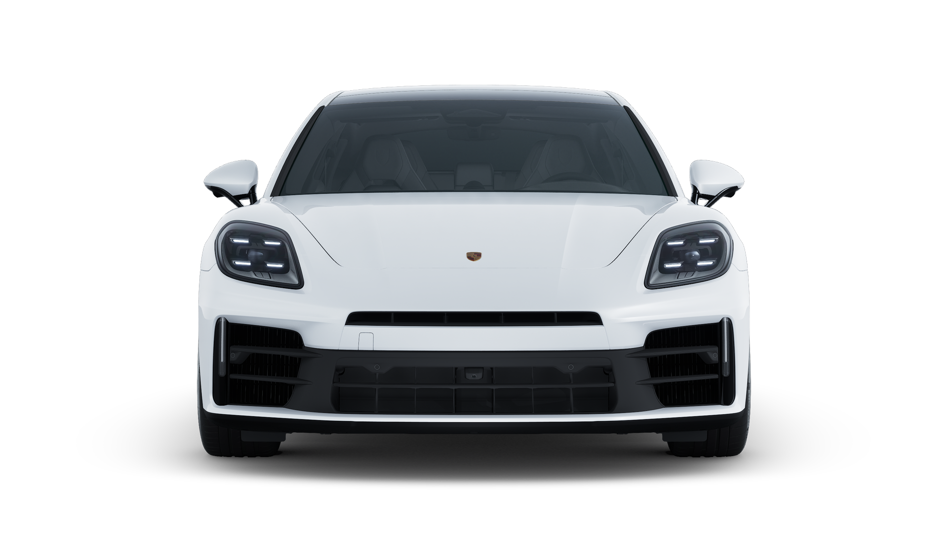 Vista exterior de Panamera 4 E-Hybrid mostrando la parte delantera del coche