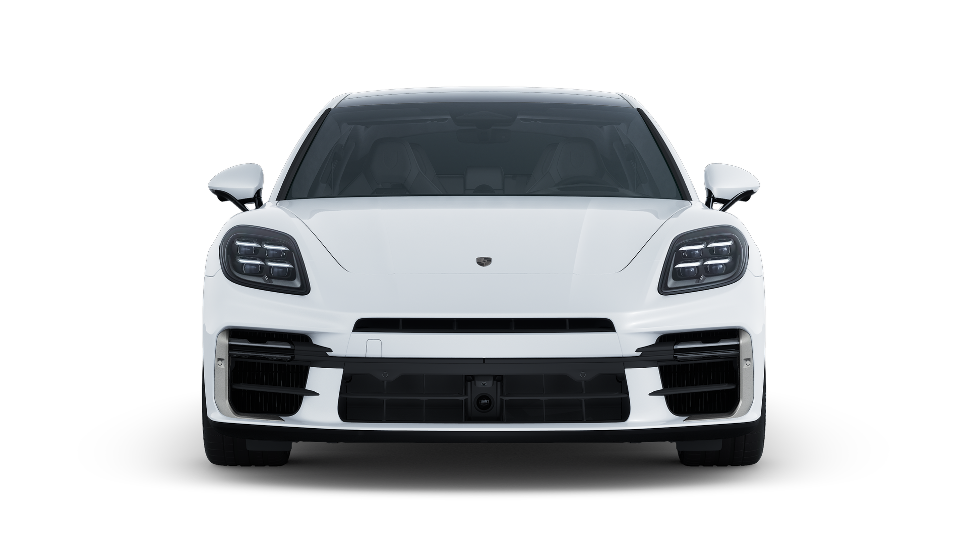 Vista exterior de Panamera Turbo E-Hybrid mostrando la parte delantera del coche