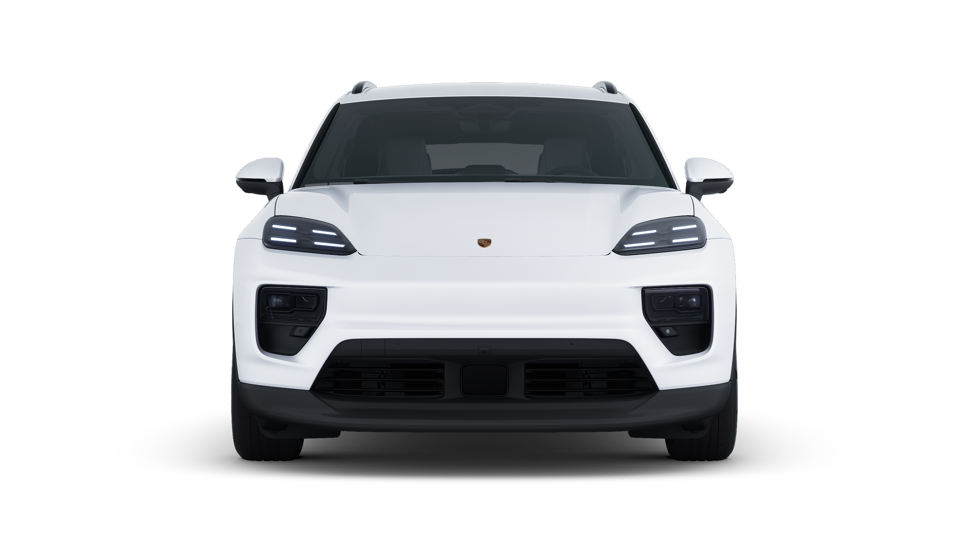 Vista exterior de Macan Electric mostrando la parte delantera del coche