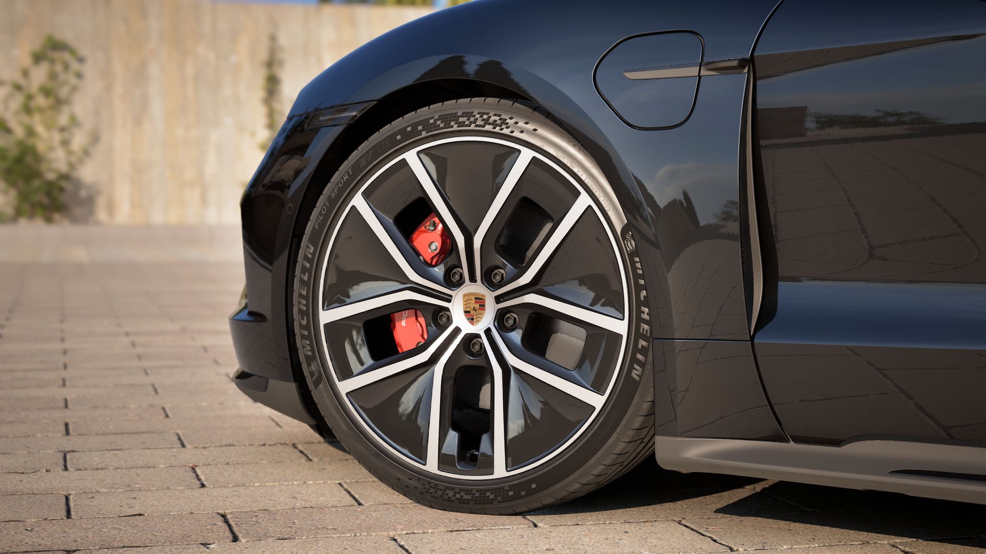 Exterior view of Taycan 4S Black Edition