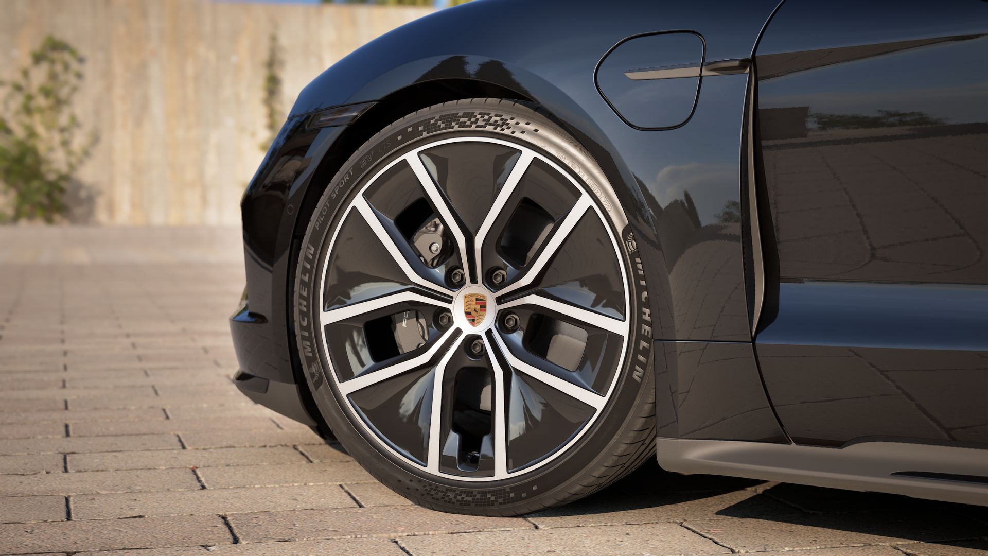 Exterior view of Taycan Black Edition