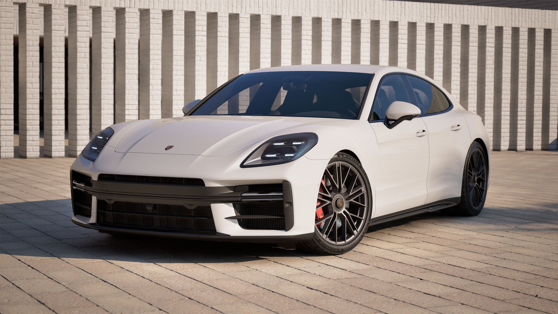 Exterior view of Panamera GTS showing the front and left side of the car