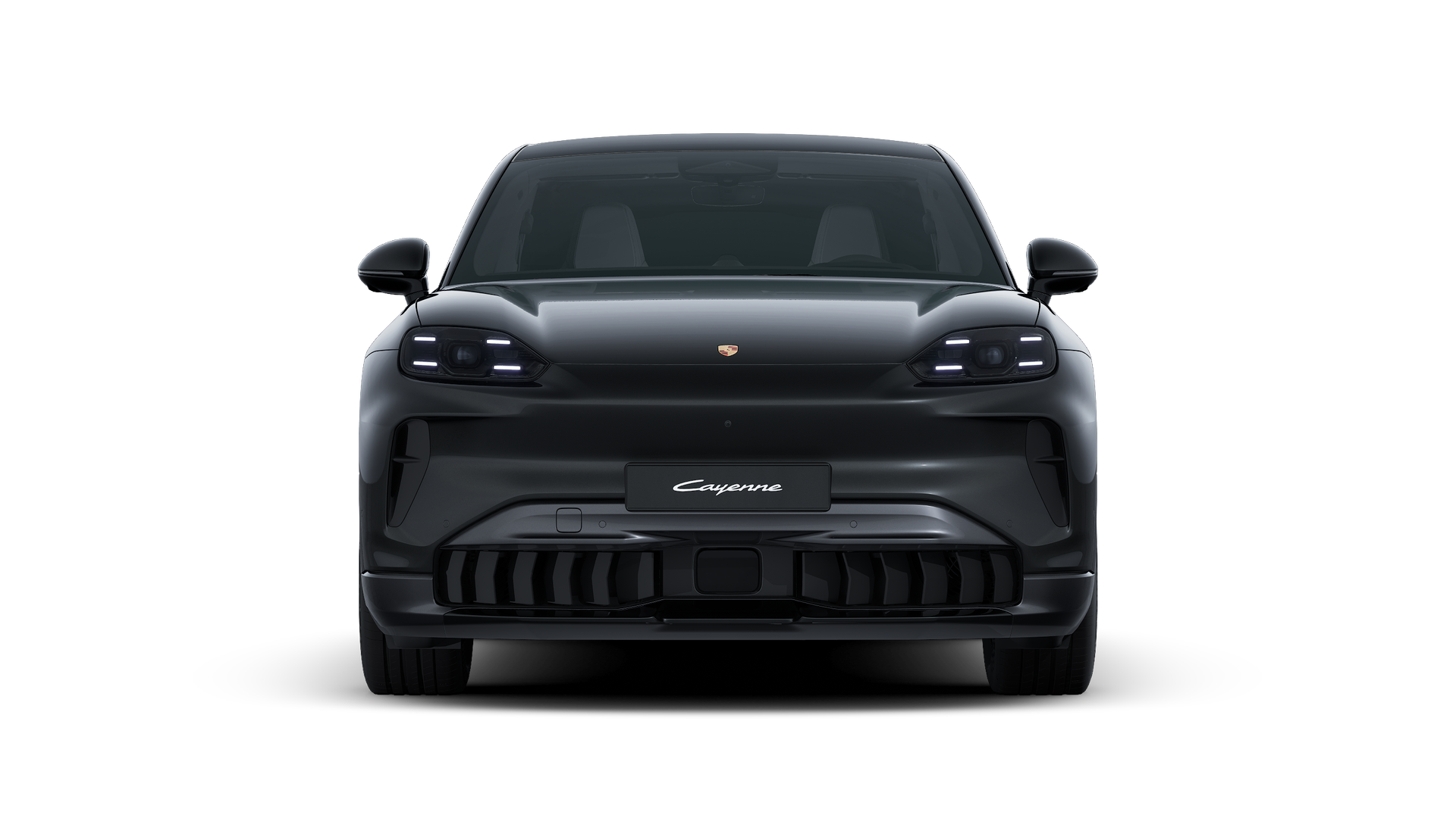 Pohled zvenčí na Cayenne S Coupé Electric zobrazující přední část vozu