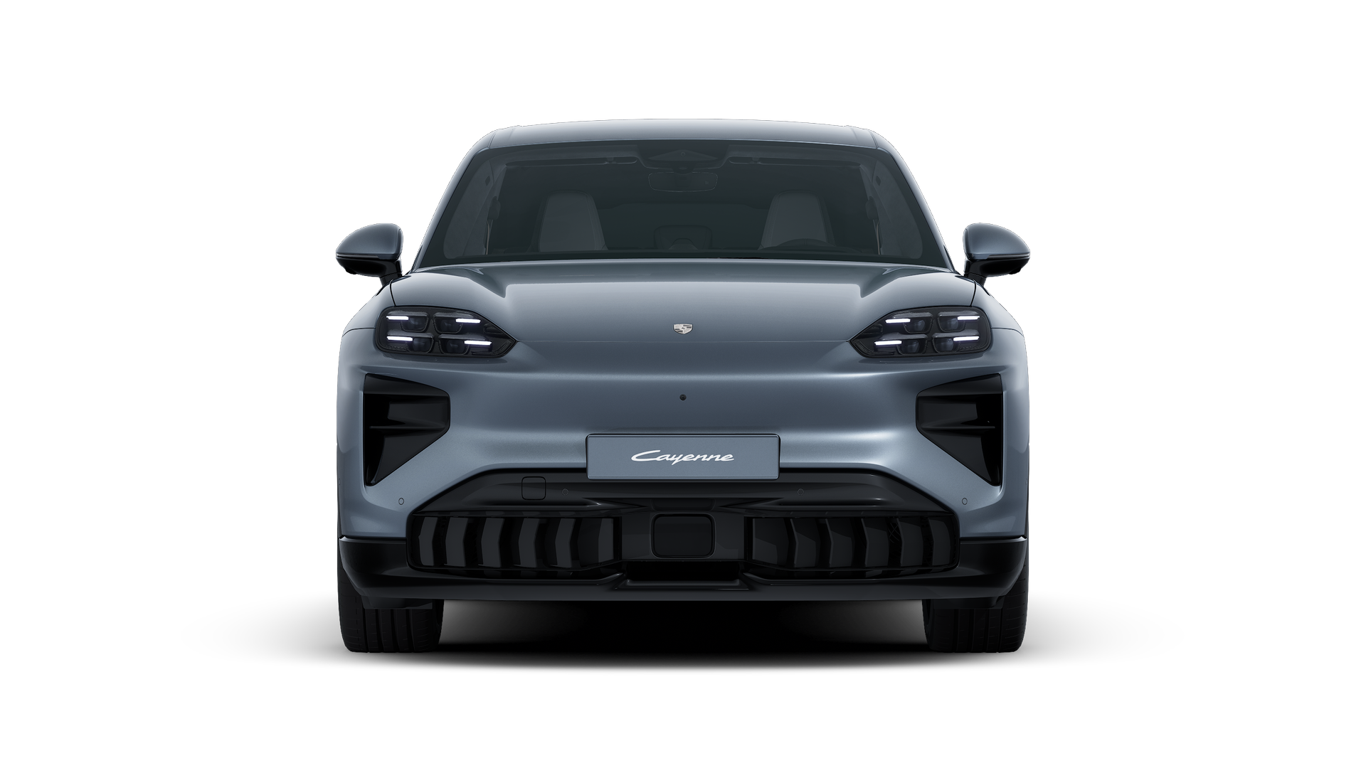 Außenansicht von Cayenne Turbo Electric mit Blick auf die Vorderseite des Fahrzeugs