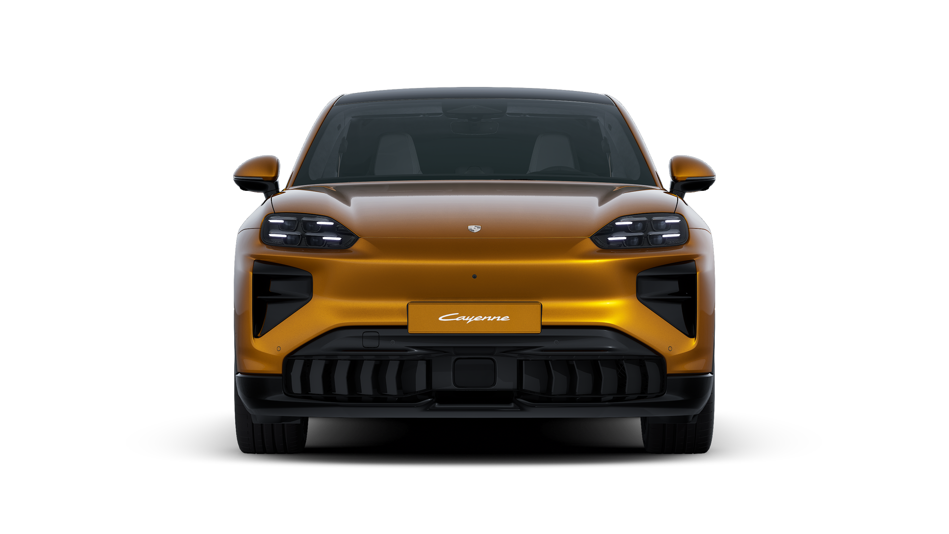 Eksteriørbillede af Cayenne Turbo Coupé Electric der viser fronten af bilen