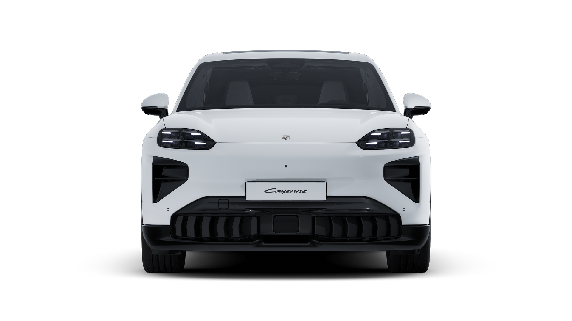 Vista exterior de Cayenne Turbo Electric mostrando la parte delantera del coche