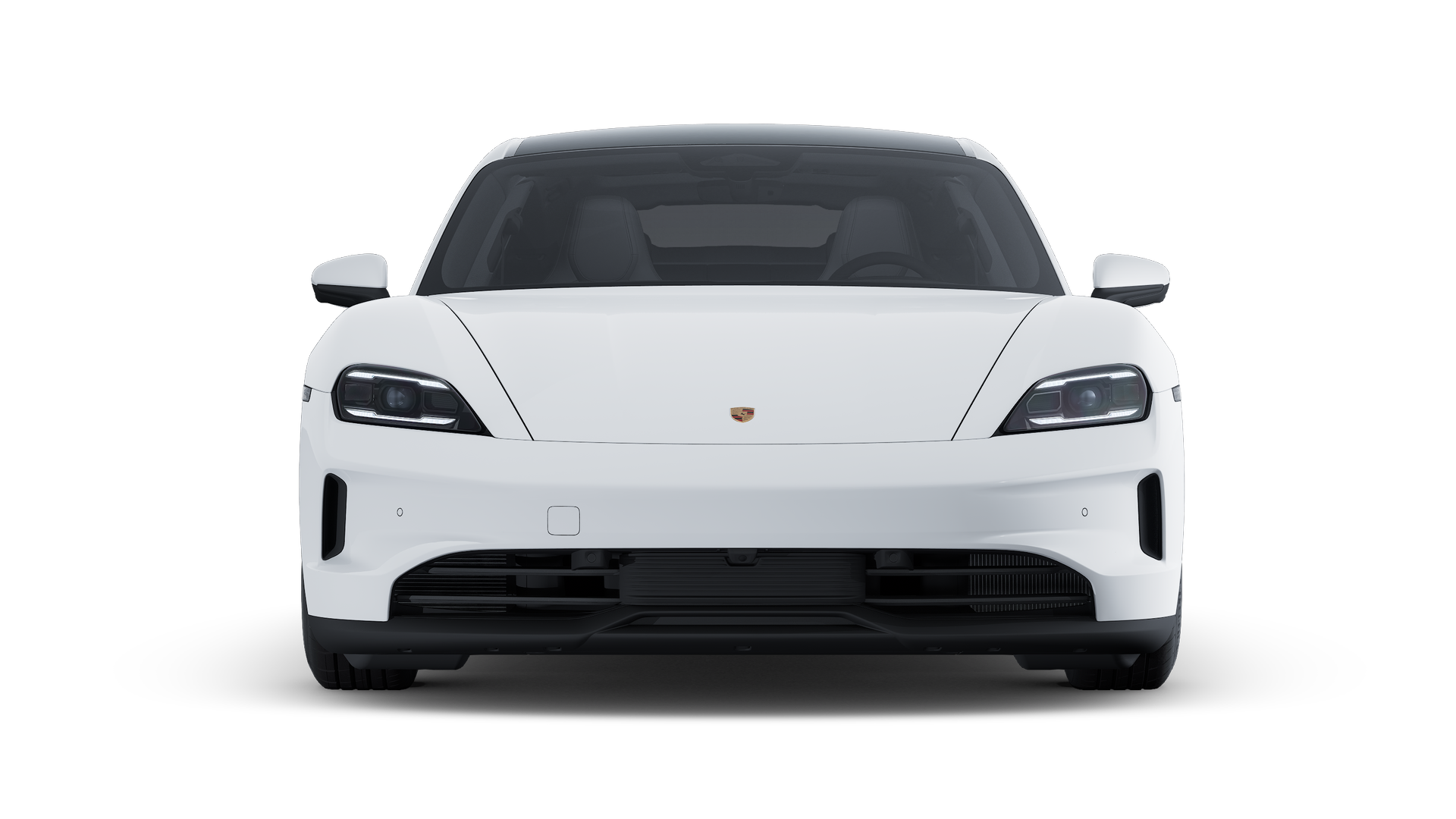 Exterior view of Taycan showing the front of the car