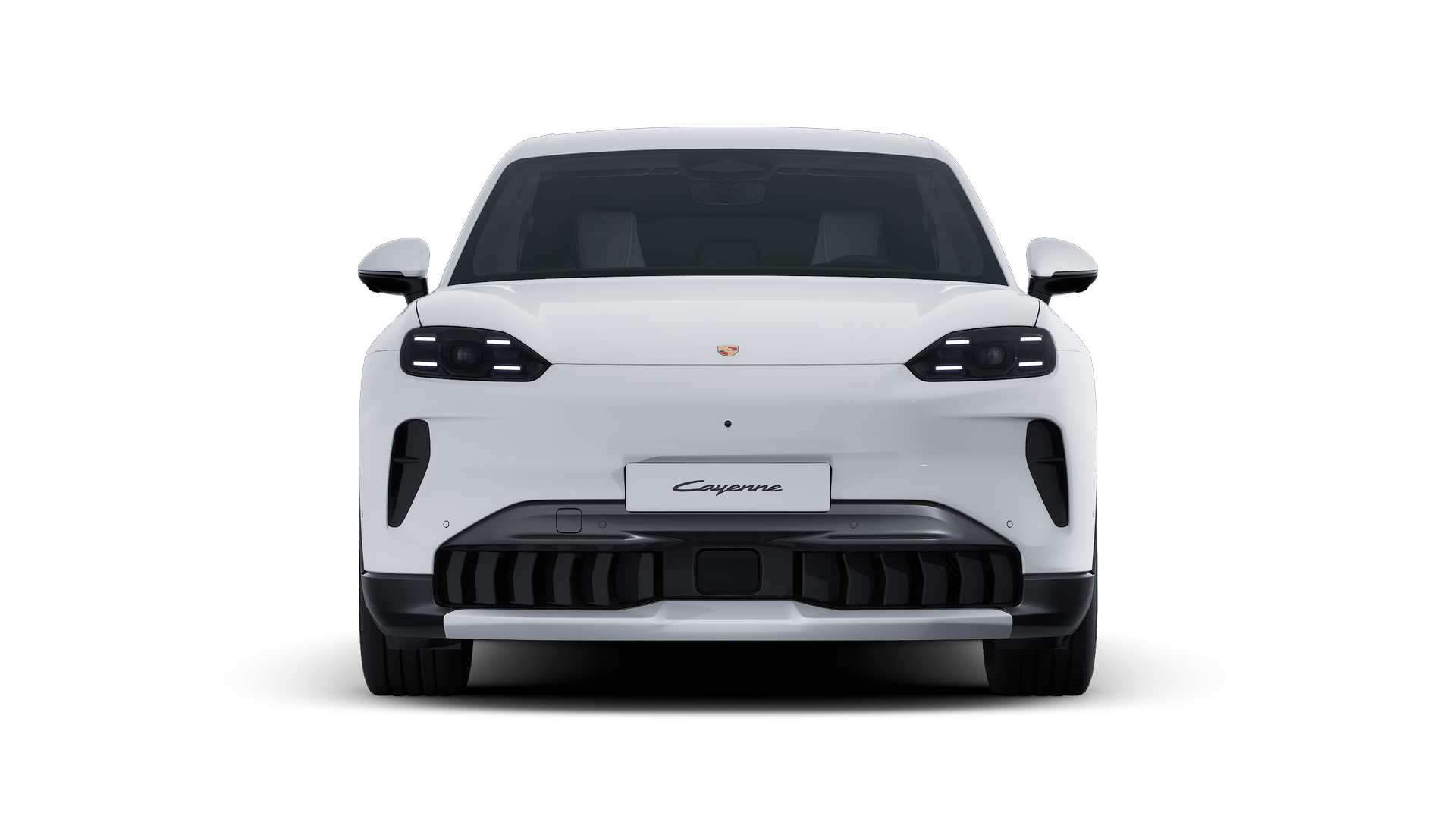 Ulkonäkymä Cayenne S Electric , jossa näkyy auton etuosa.
