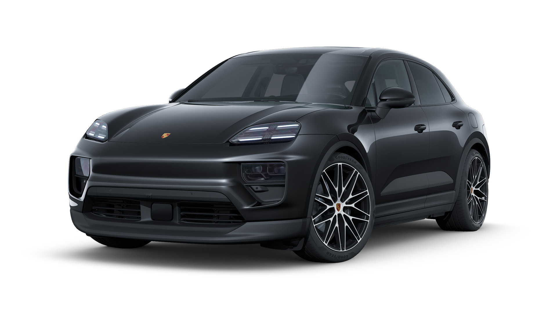 Vue extérieure de Macan 4 montrant l'avant et le côté gauche de la voiture