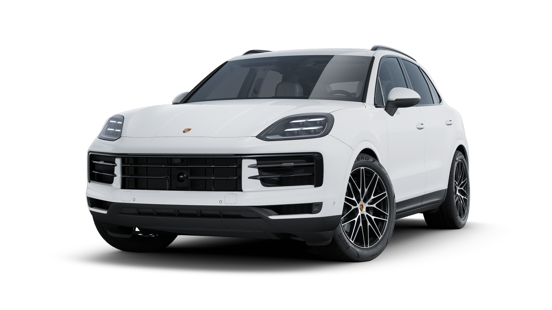 Exterior view of Cayenne showing the front and left side of the car