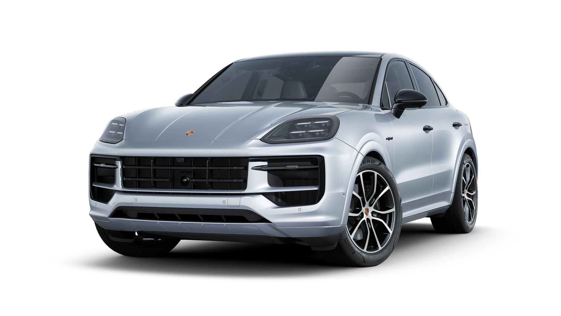 Exterior view of Cayenne E-Hybrid Coupé showing the front and left side of the car