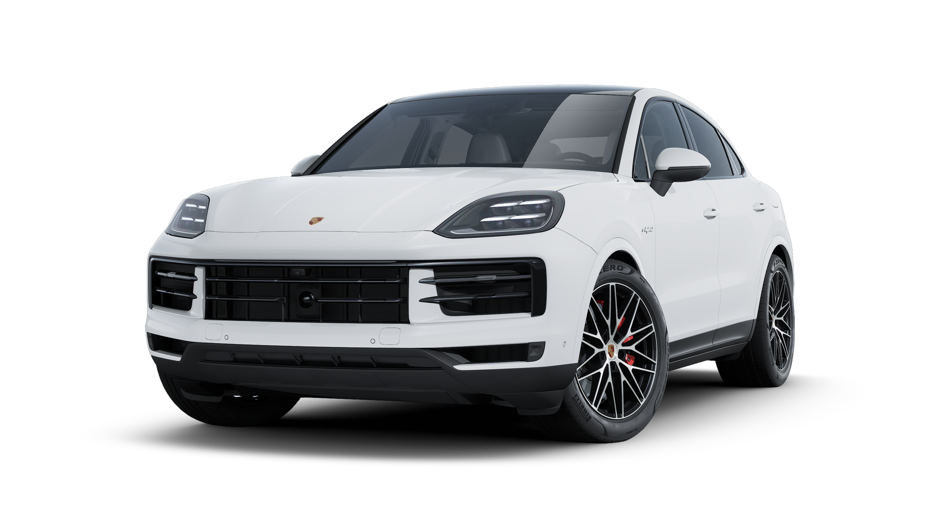 Exterior view of Cayenne S E-Hybrid Coupé showing the front and left side of the car