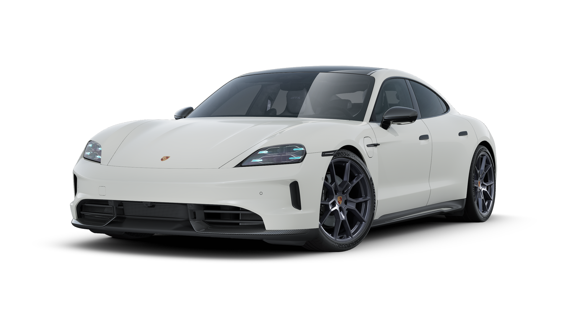 Exterior view of Taycan GTS showing the front and left side of the car