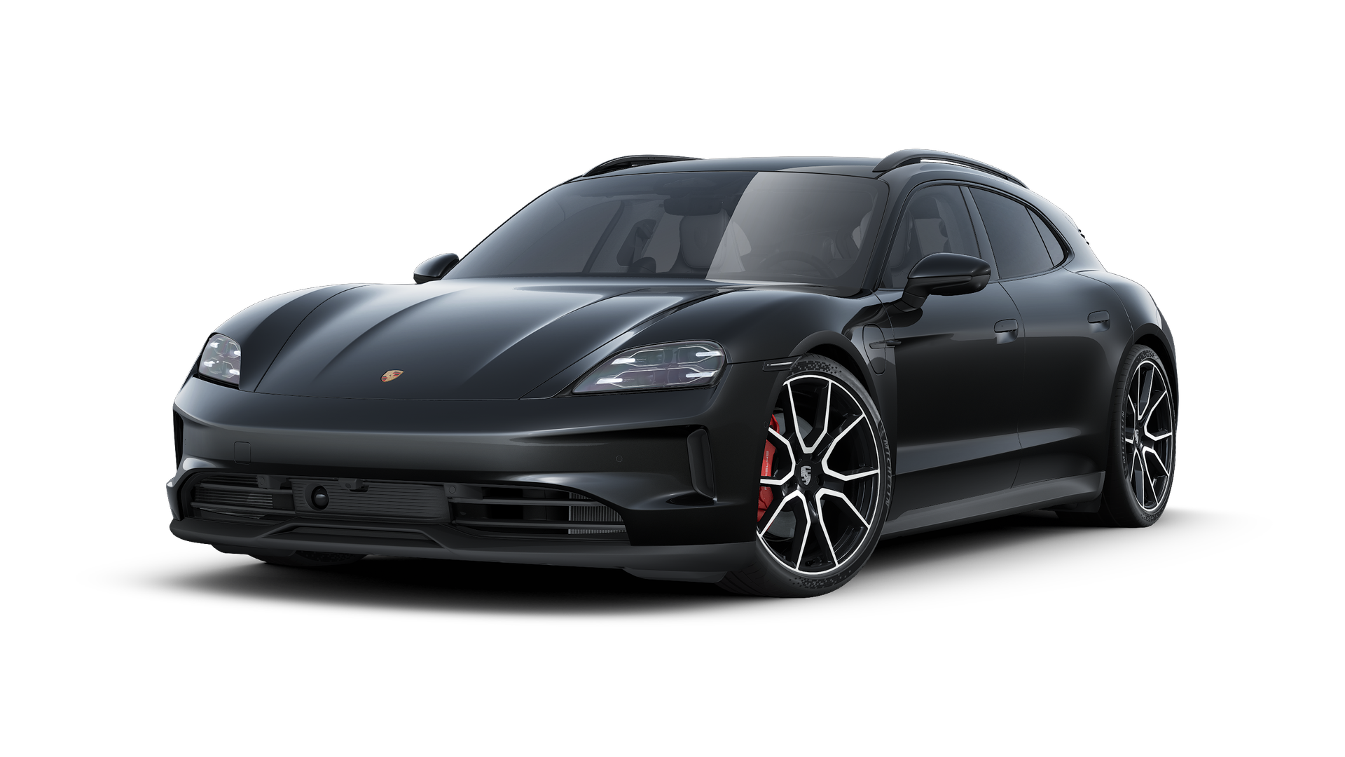 Exterior view of Taycan 4S Sport Turismo showing the front and left side of the car