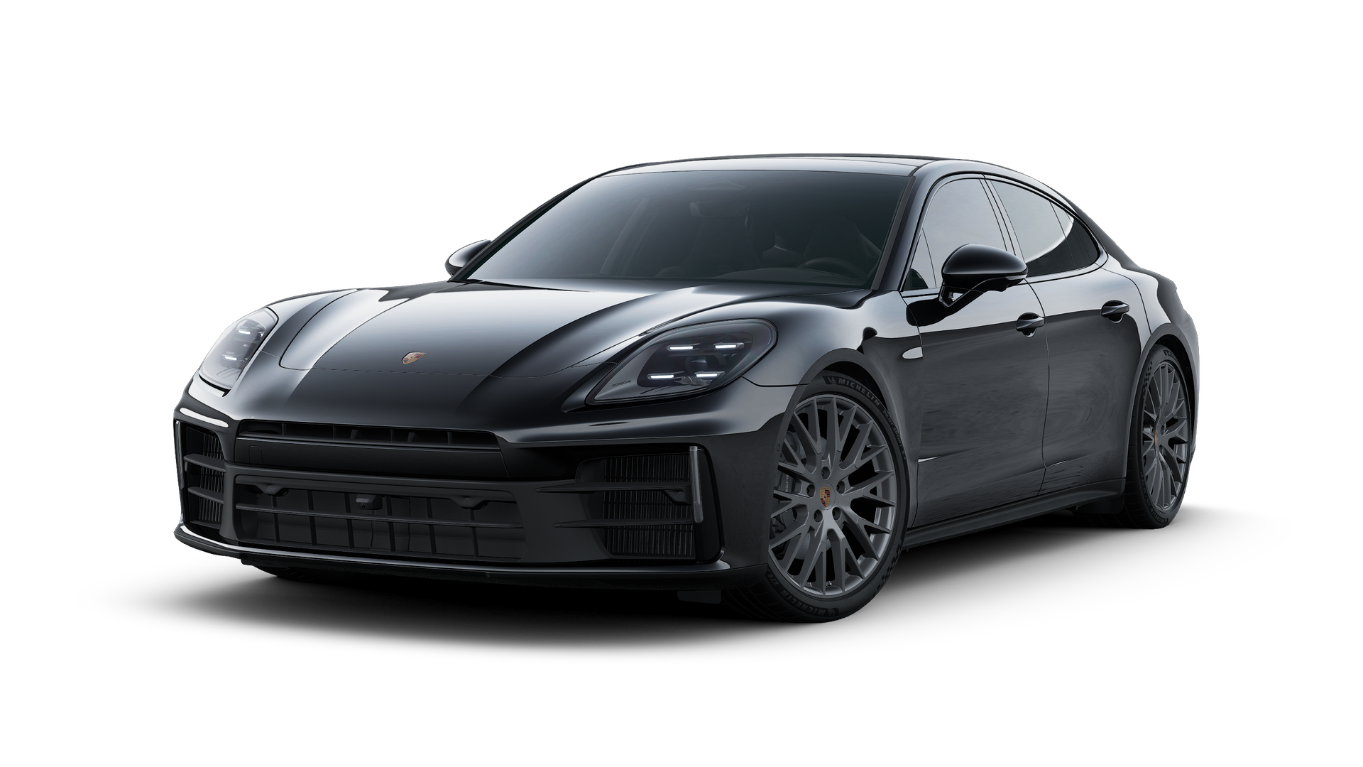 Exterior view of Panamera showing the front and left side of the car