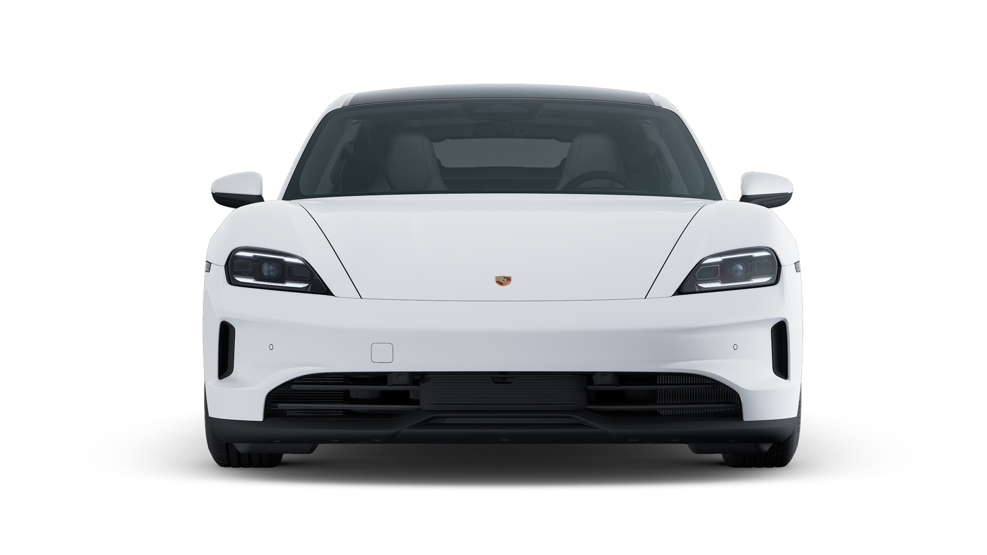Exterior view of Taycan showing the front of the car