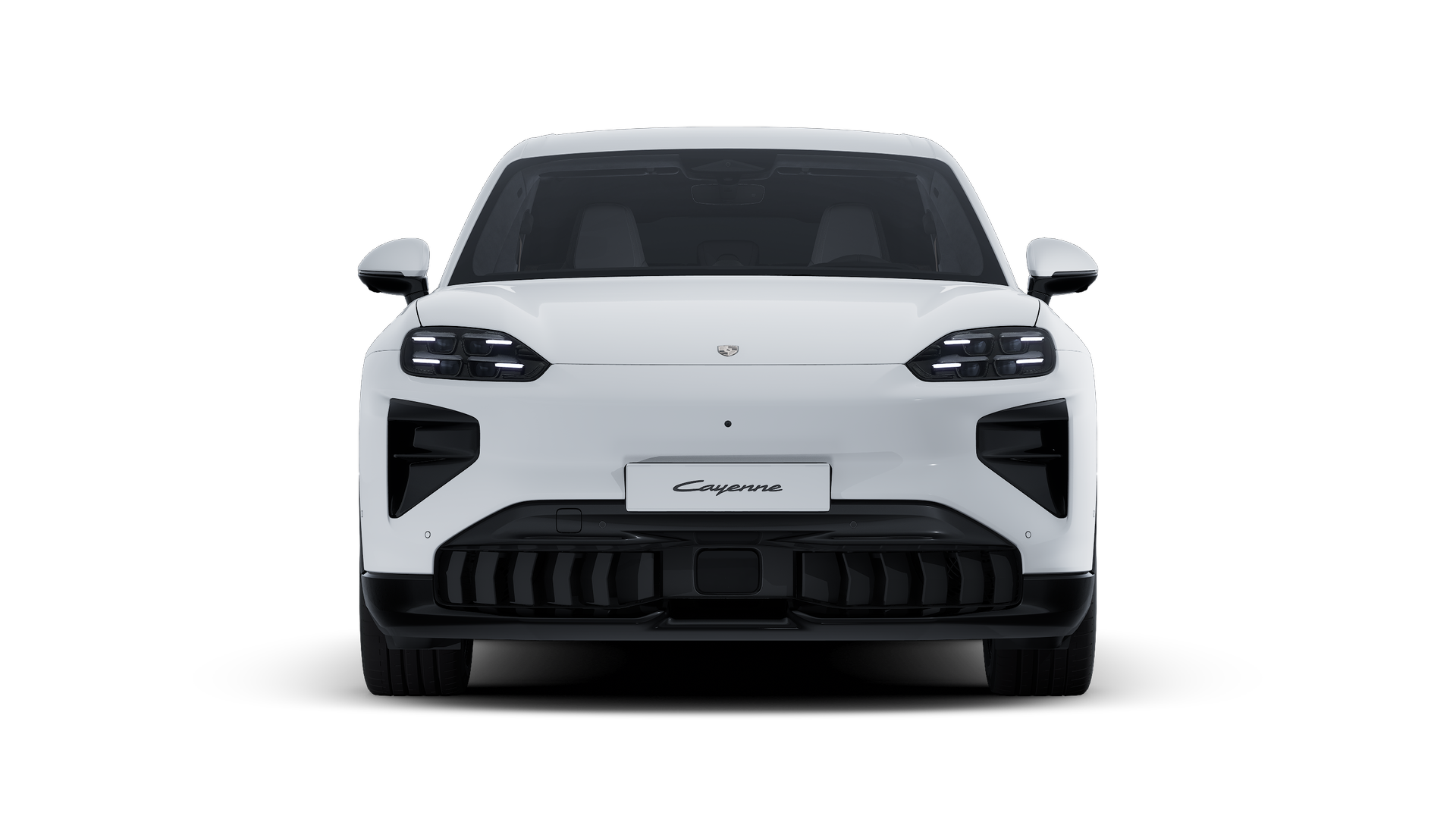 Vista exterior de Cayenne Turbo Electric mostrando la parte delantera del coche