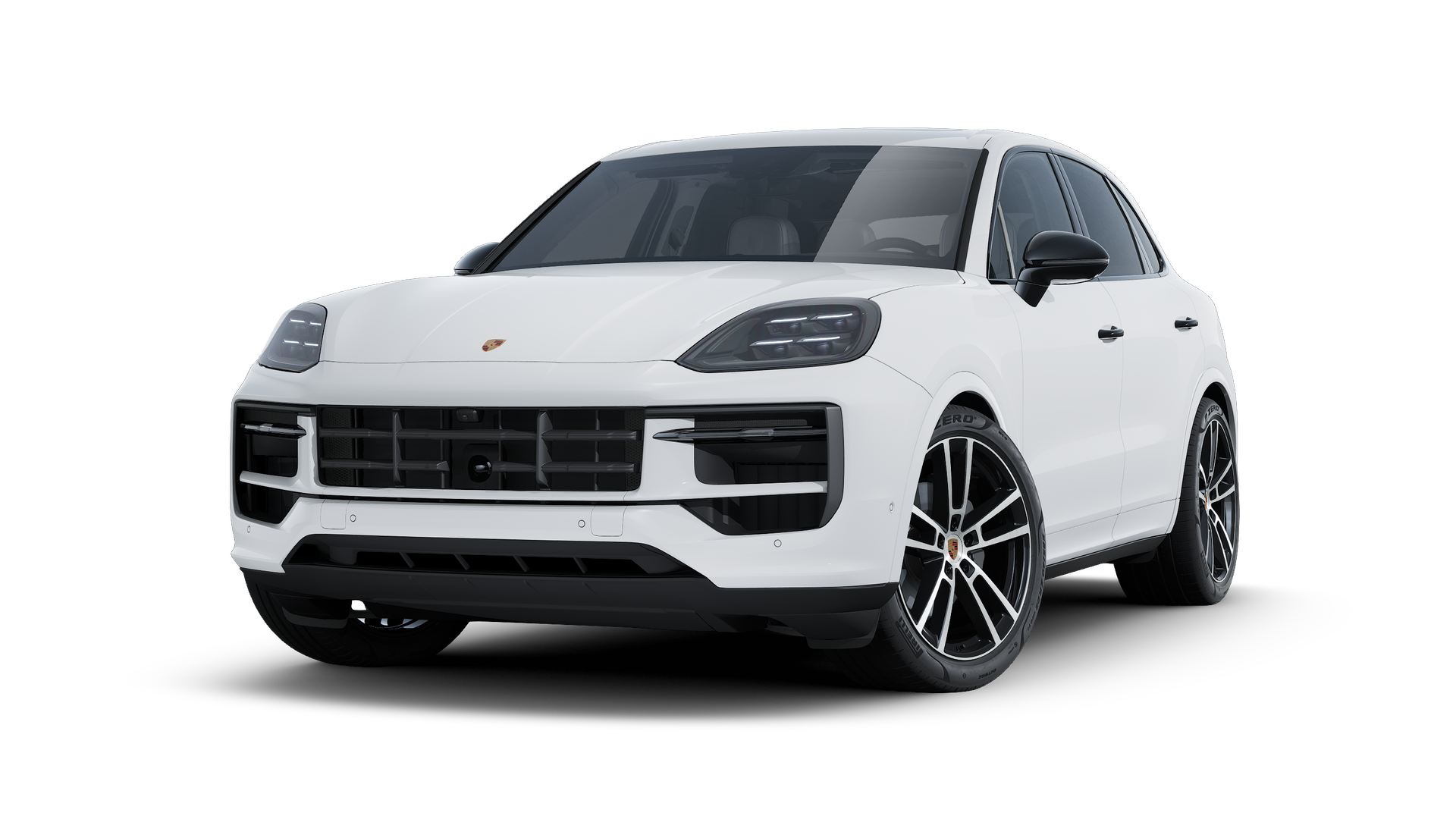 A Cayenne Black Edition külső nézete, amely az autó elejét és bal oldalát mutatja.