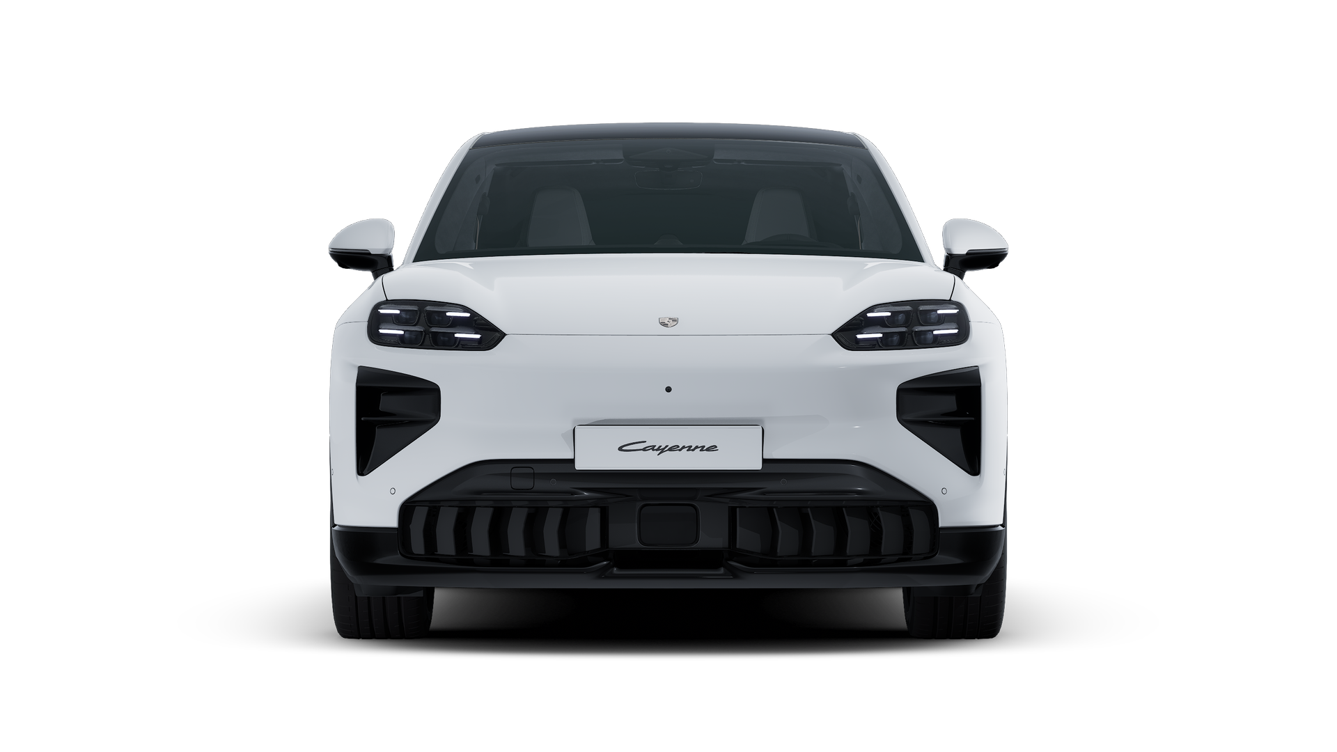 Exterior view of Cayenne Turbo Coupé Electric showing the front of the car