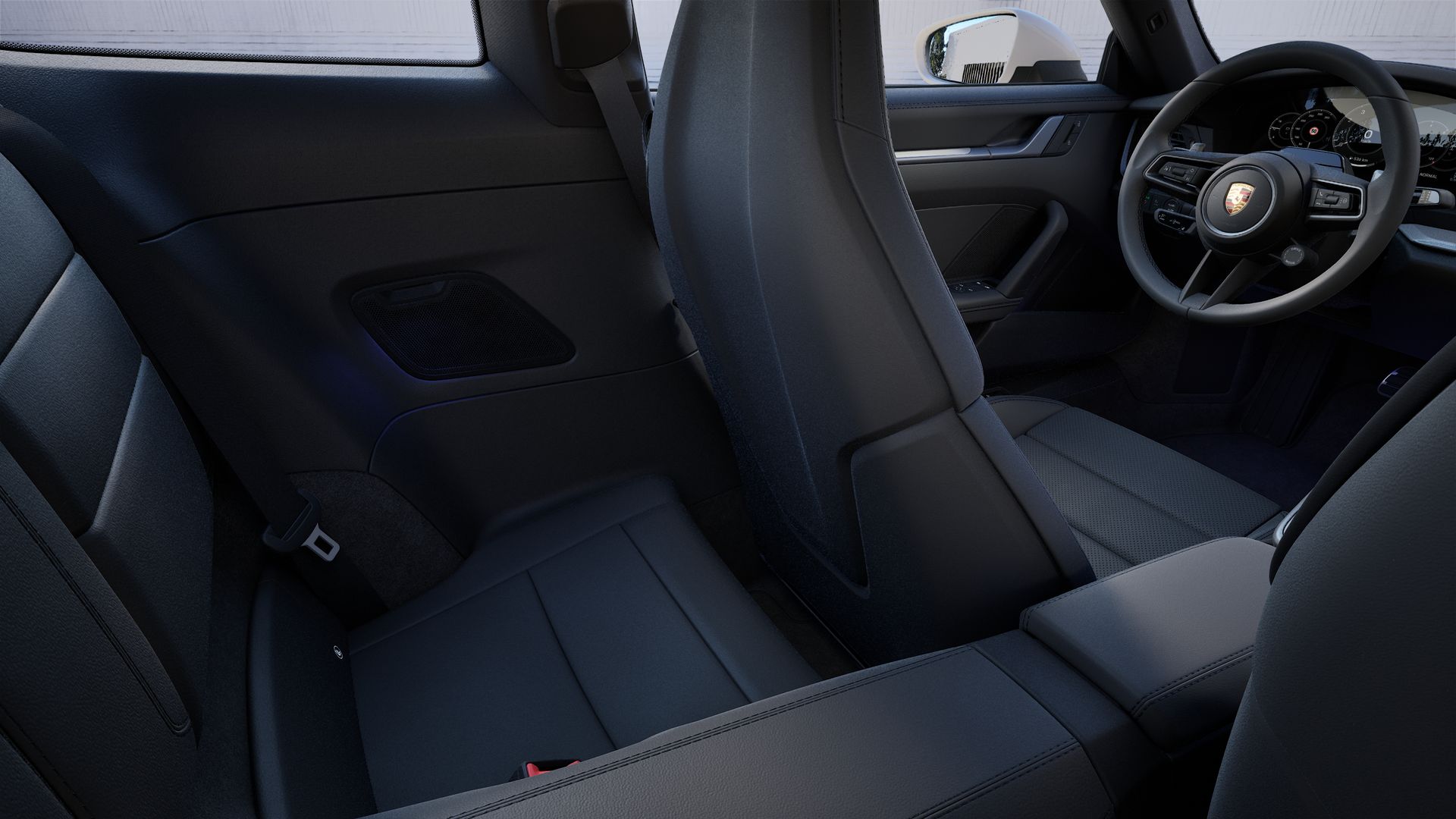 תצוגת פנים המראה את המושבים האחוריים של ה-911 Carrera S