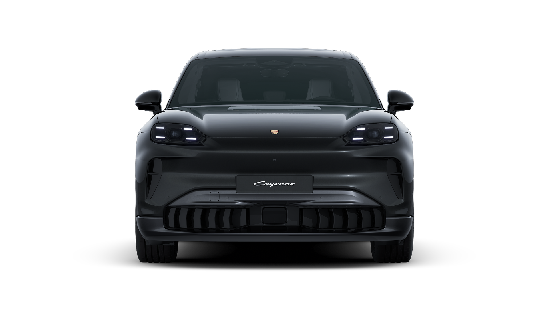 מראה חיצוני של ה-Cayenne Electric, מראה את חזית המכונית