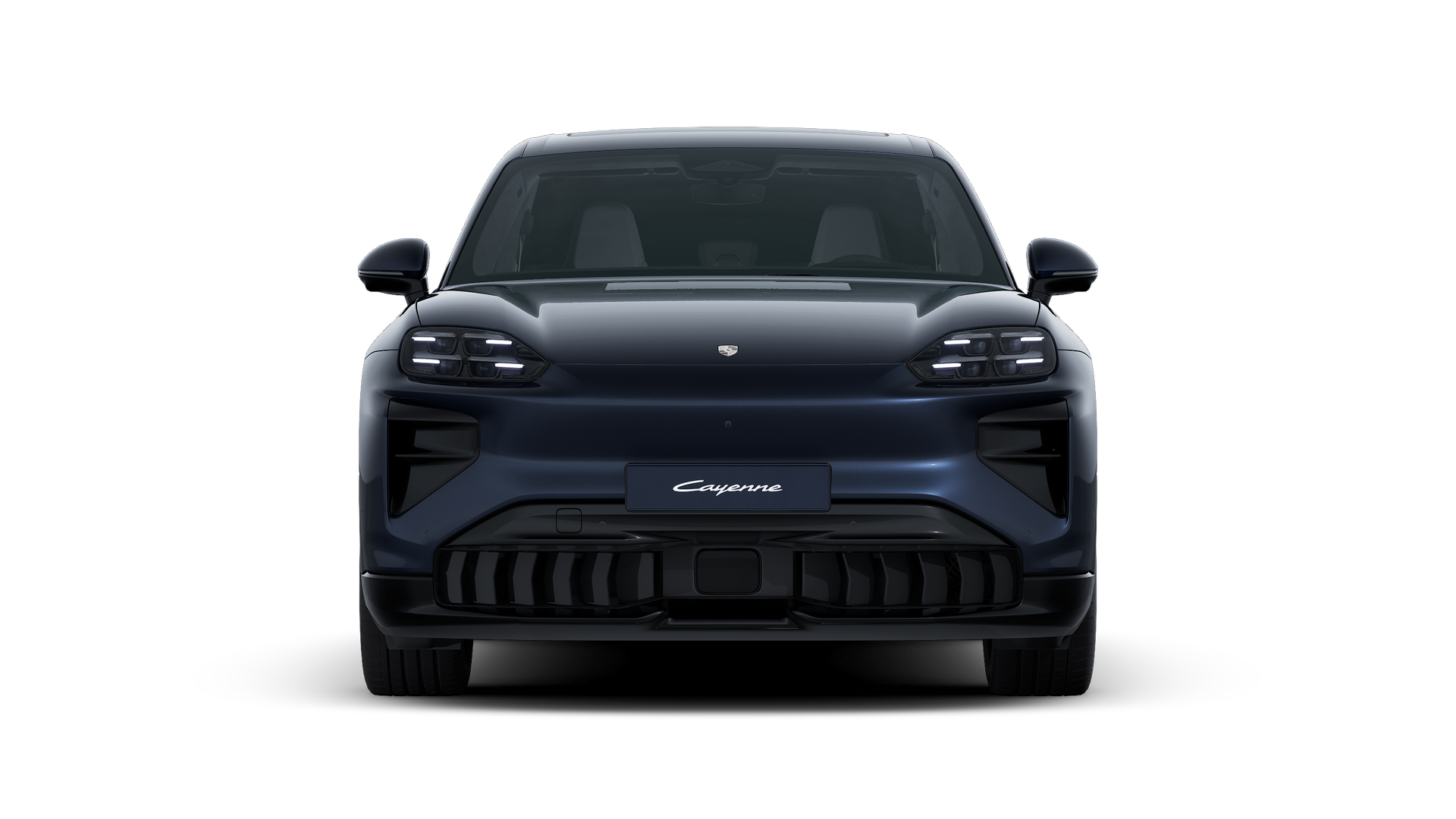 מראה חיצוני של ה-Cayenne Turbo Electric, מראה את חזית המכונית