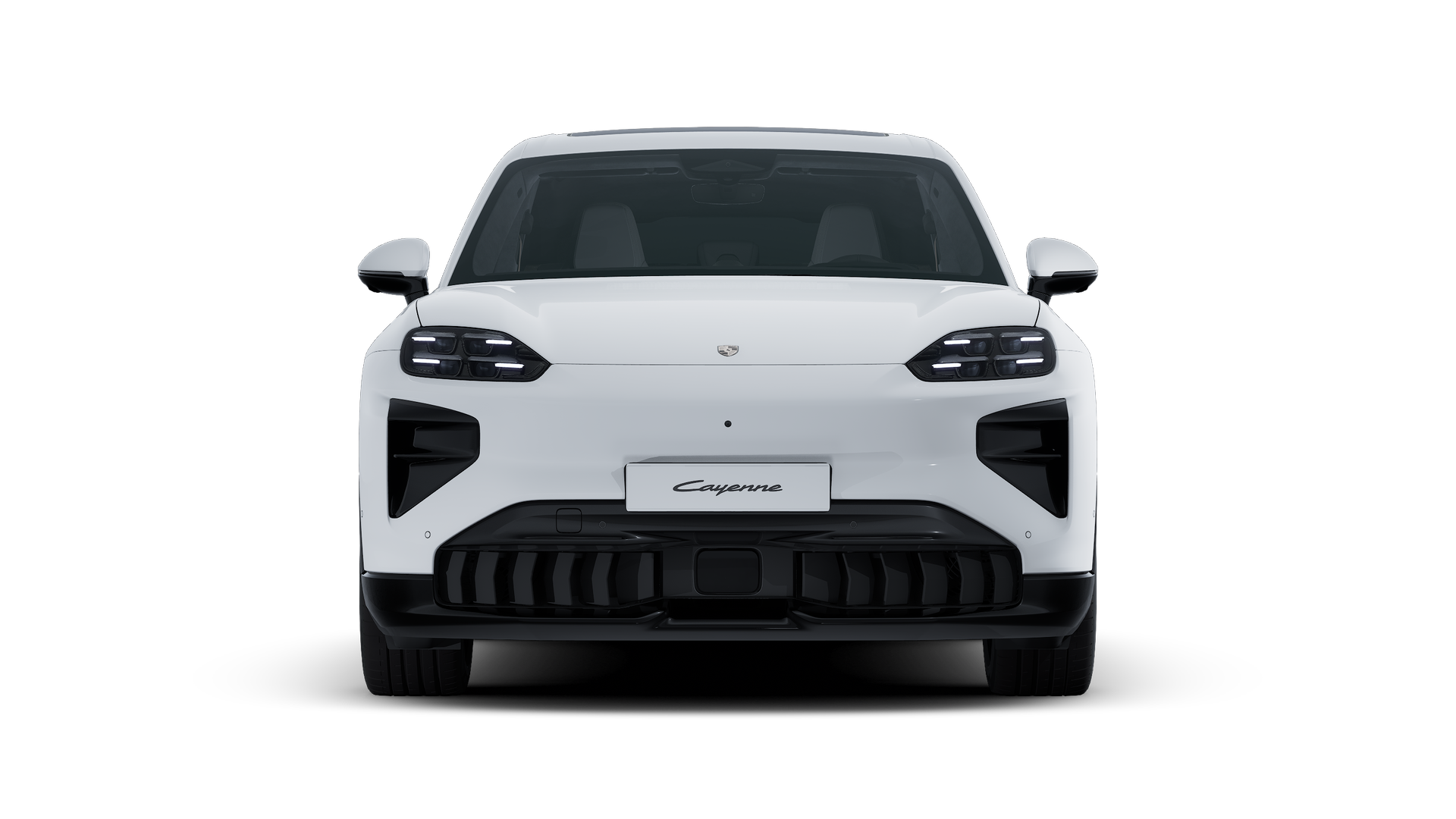 Exterior view of Cayenne Turbo Electric showing the front of the car