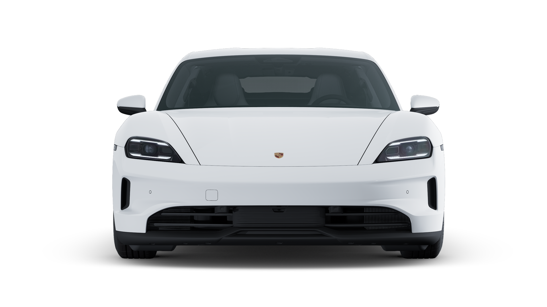 Exterior view of Taycan showing the front of the car