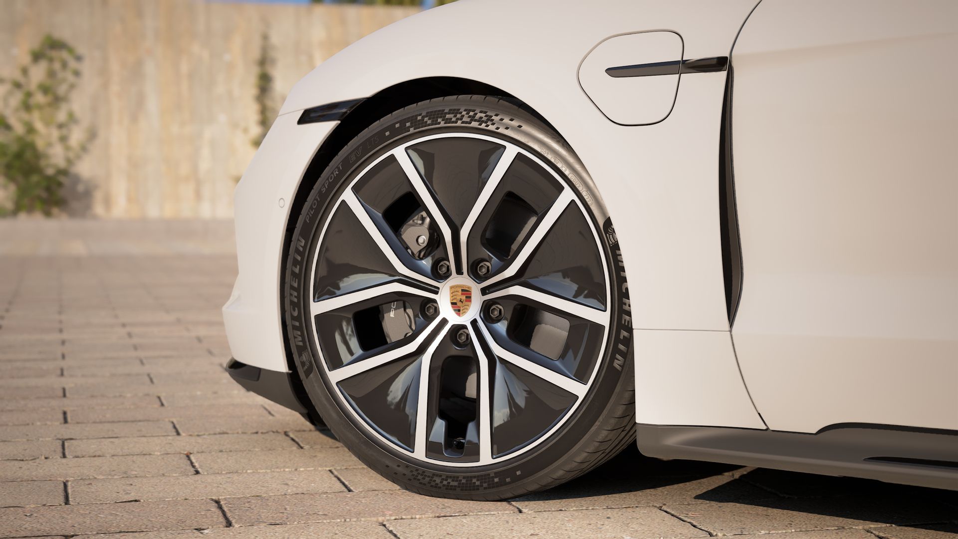 Exterior view of Taycan Sport Turismo Black Edition