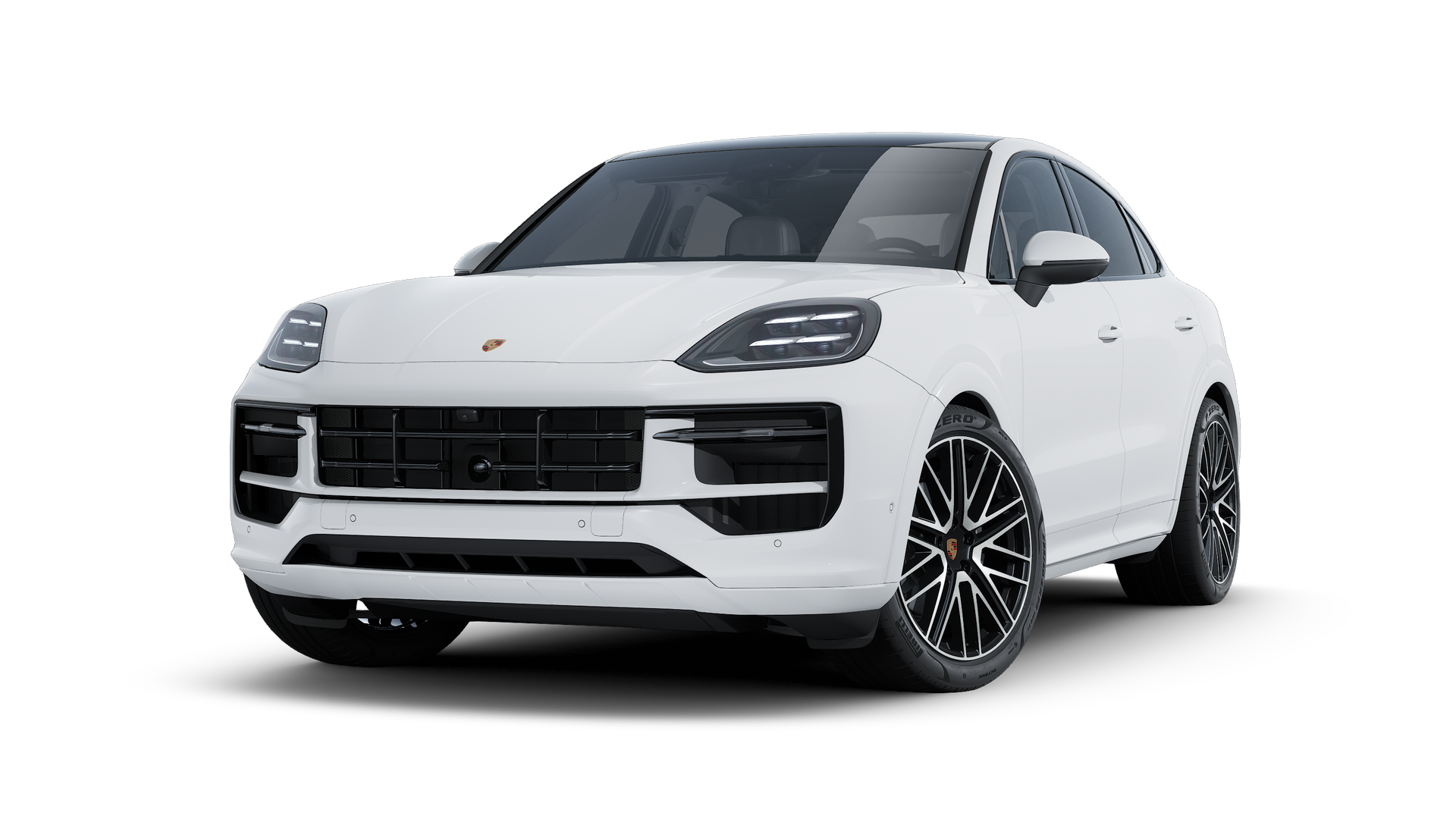 Vista esterna di Cayenne Coupé che mostra la parte anteriore e il lato sinistro della vettura