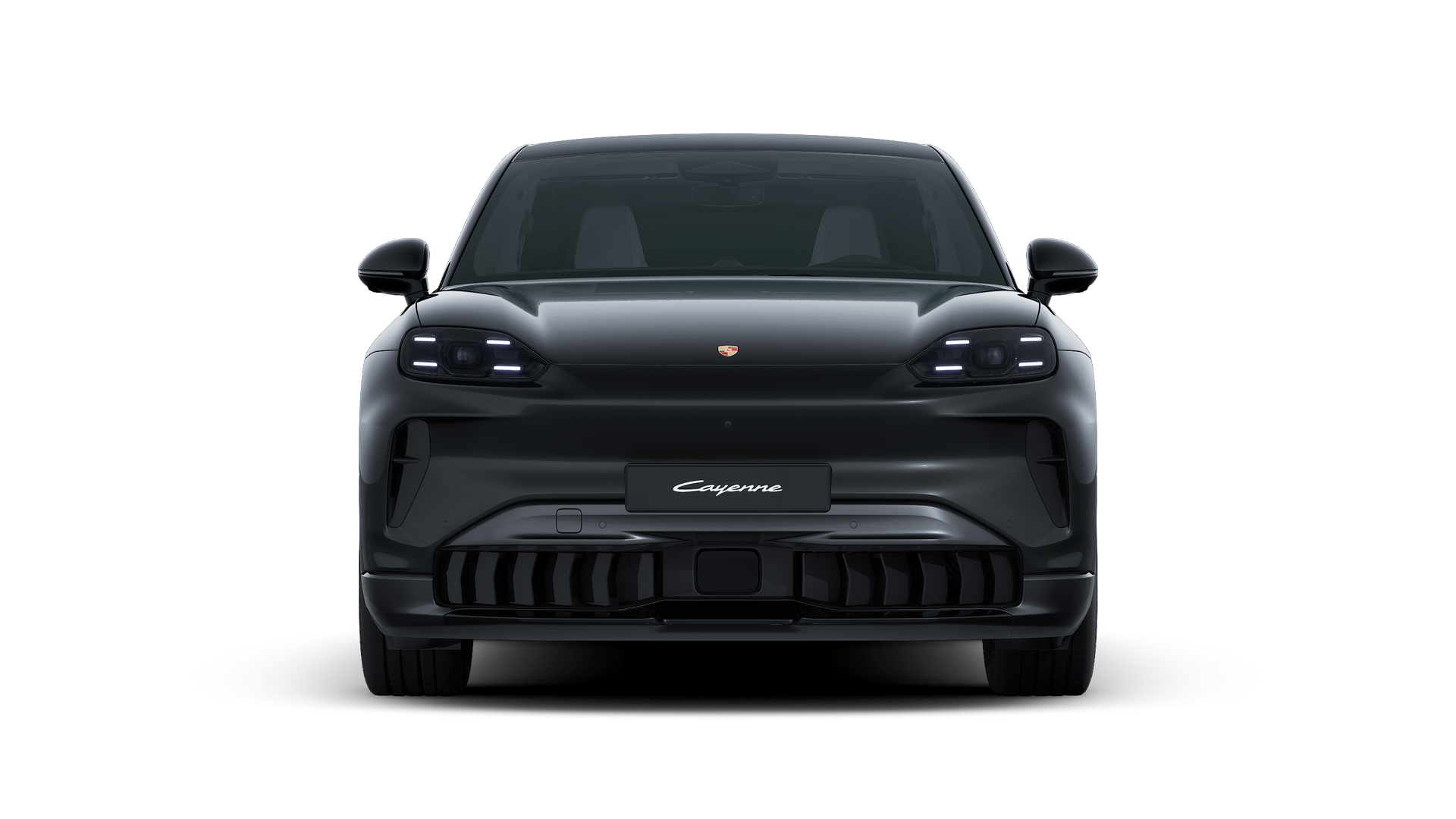 Vista esterna di Cayenne S Coupé Electric che mostra la parte anteriore della vettura