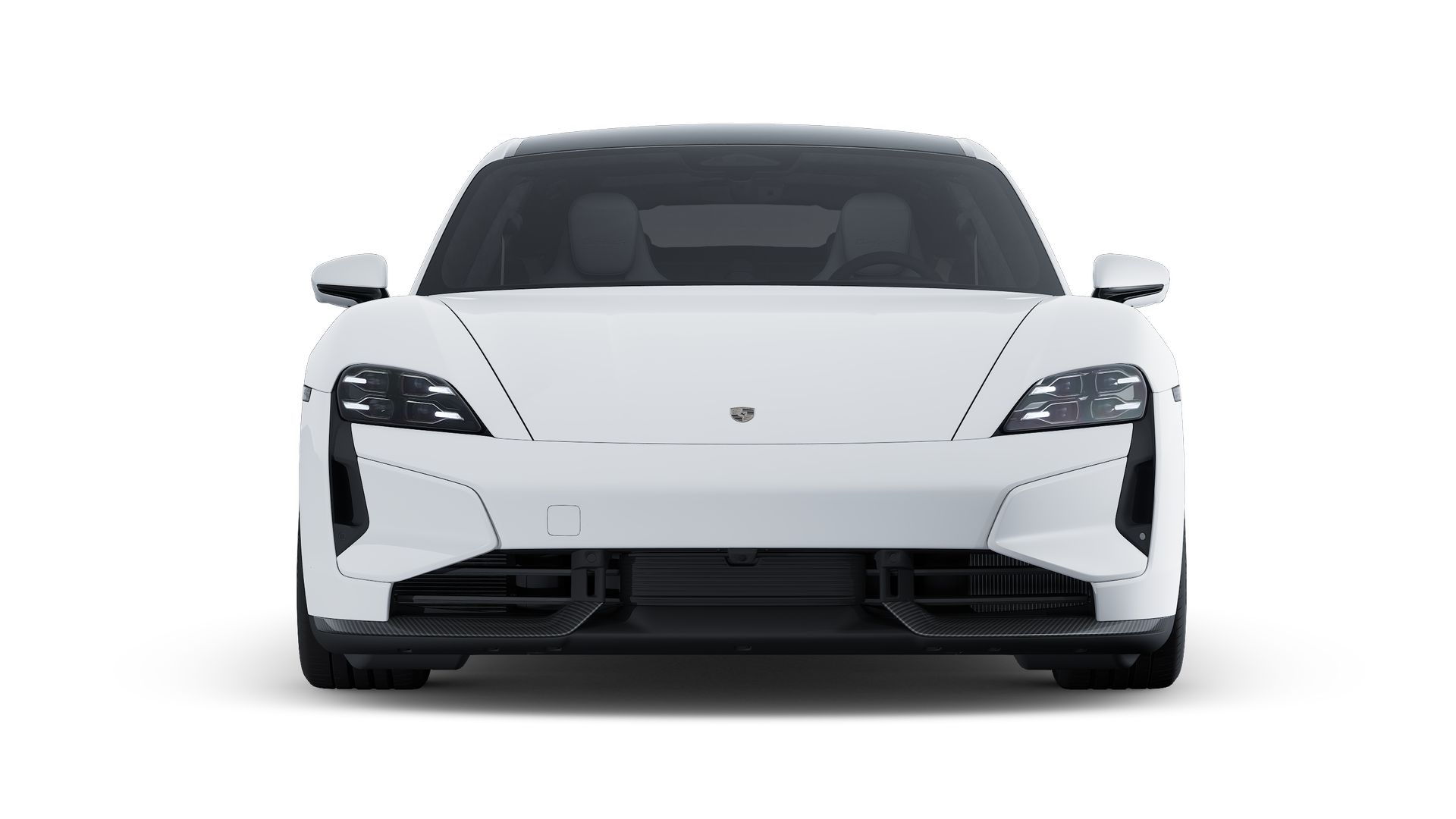 Exterior view of Taycan Turbo S showing the front of the car