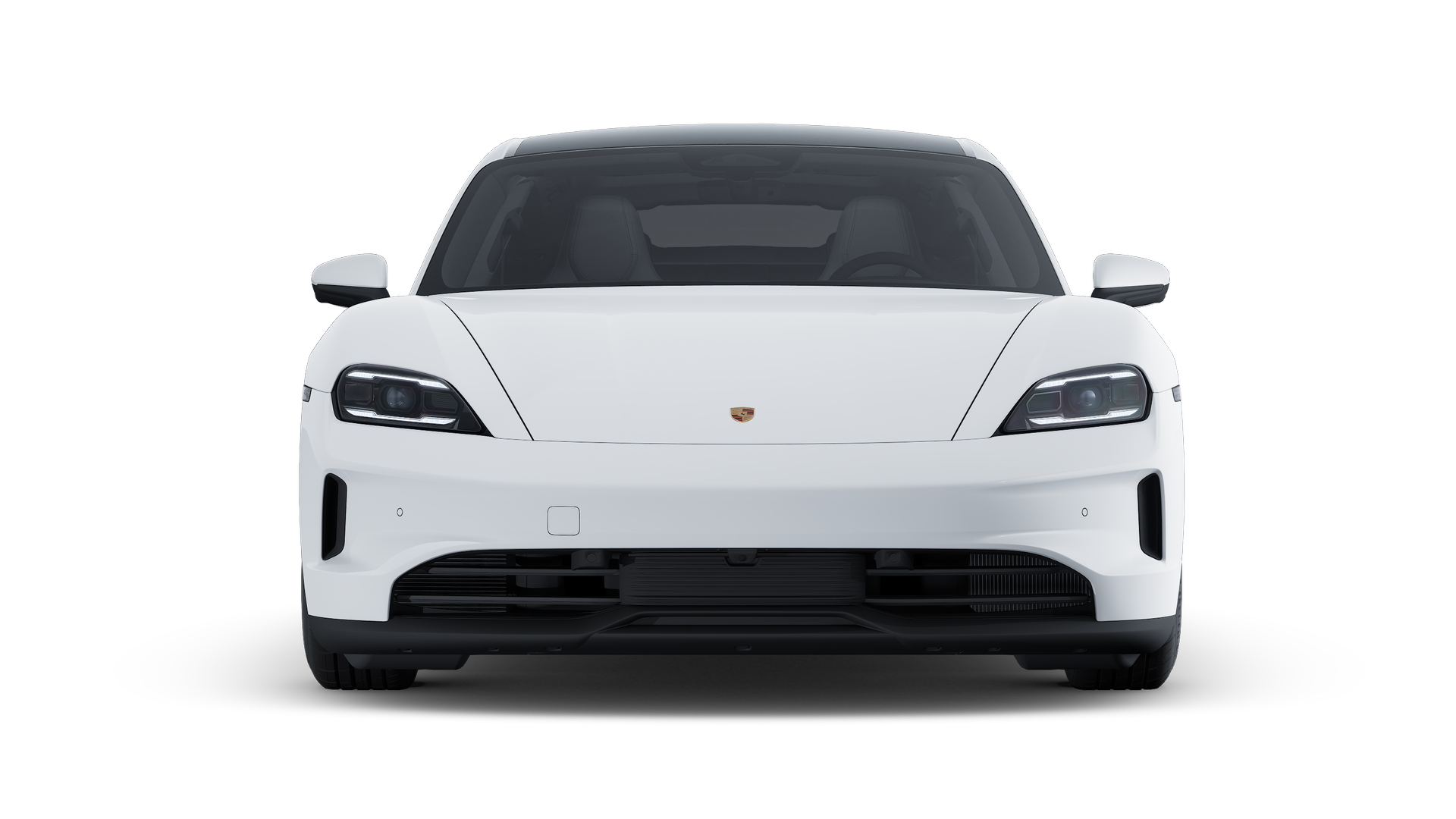 Exterior view of Taycan 4 showing the front of the car