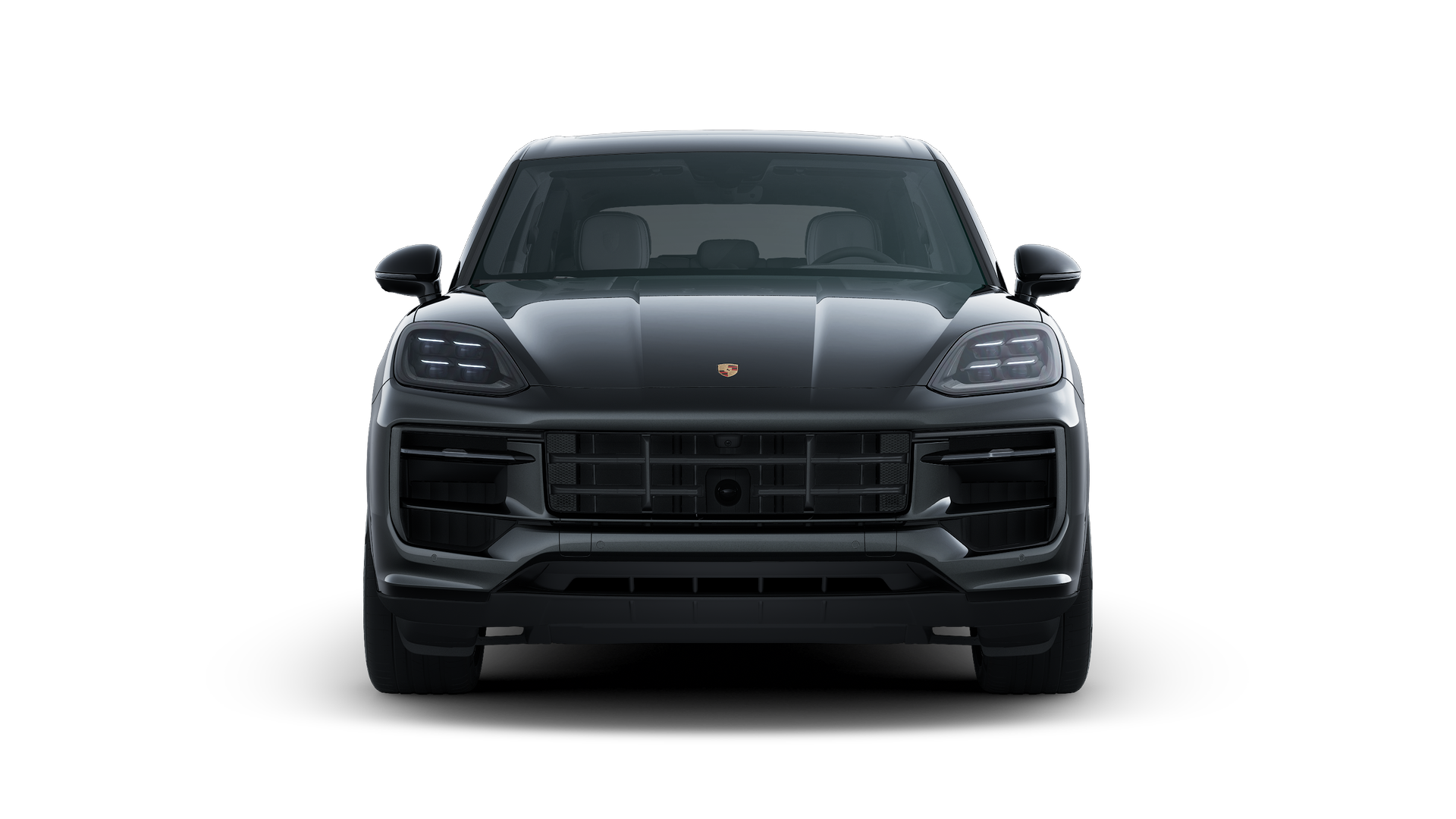 Cayenne E-Hybrid Black Edition 、車体前部を示す外観。