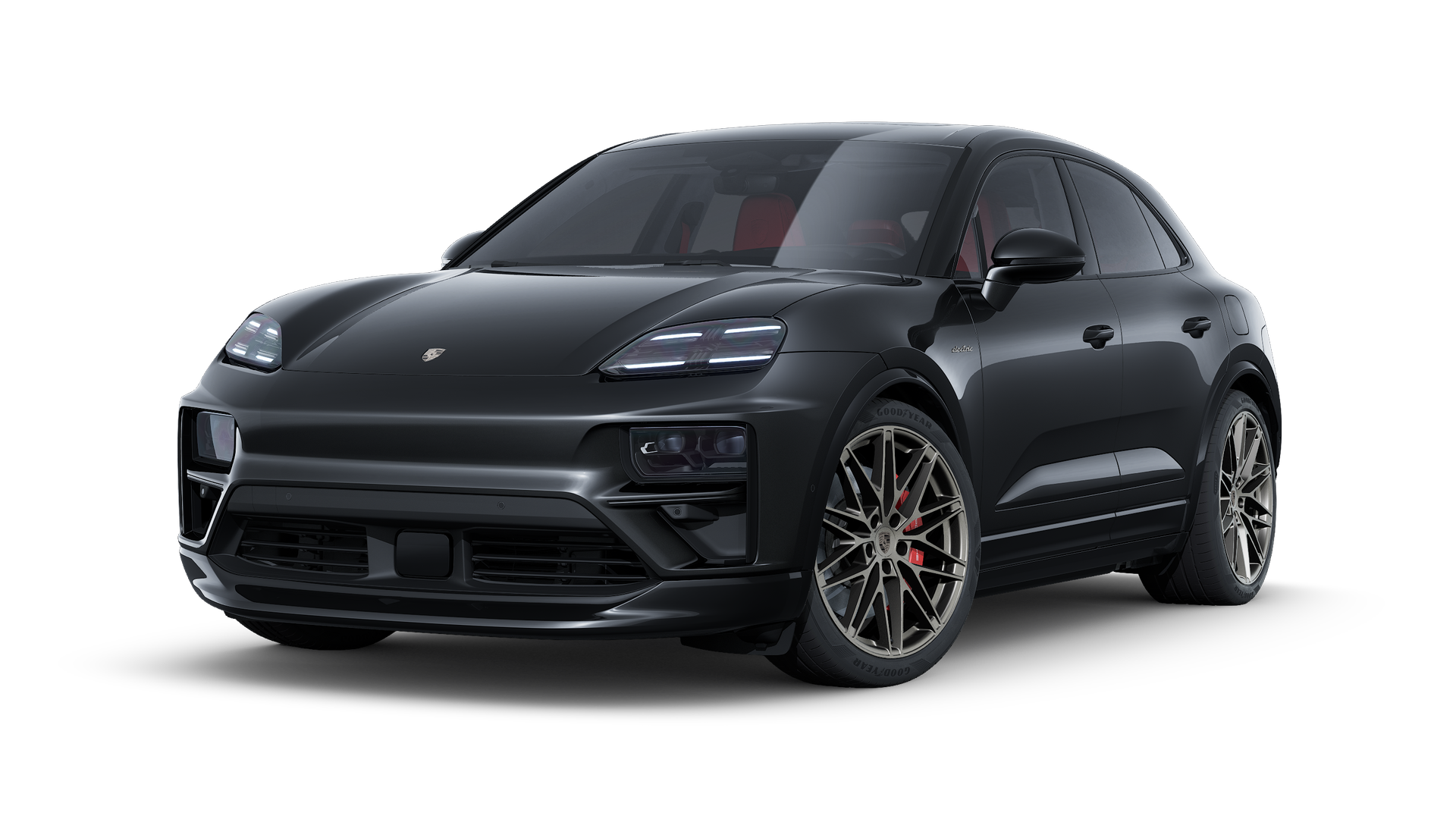 Macan Turbo의 익스테리어 전면 및 좌측면 뷰