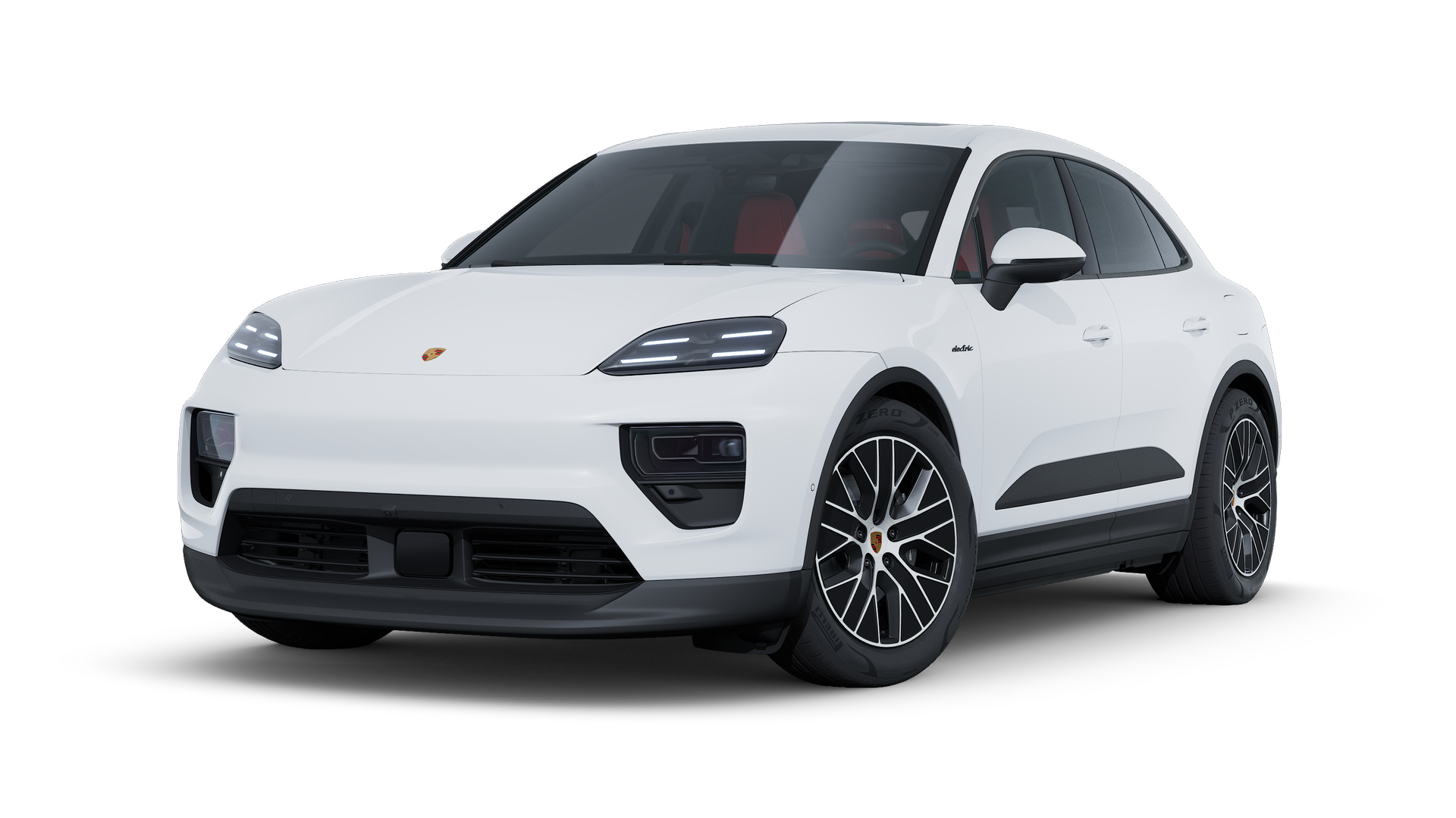 Exterior view of Macan showing the front and left side of the car