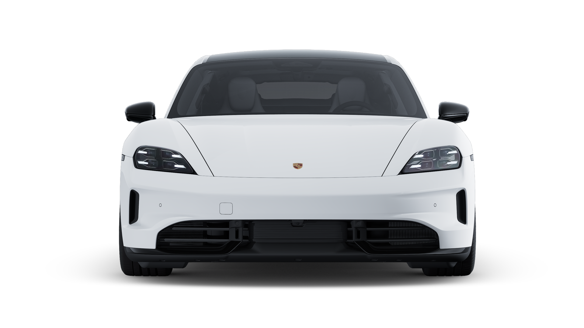 Exterior view of Taycan Black Edition showing the front of the car